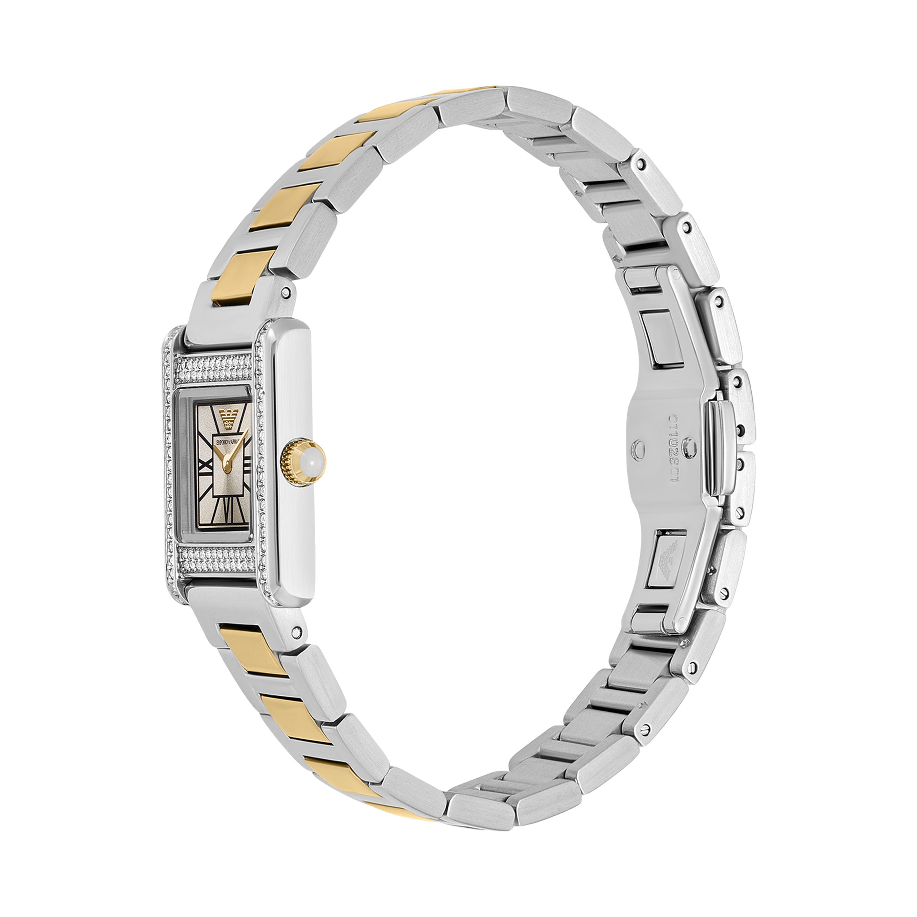 Armani Gold Tone Stainless Steel Grey Dial Watch AR11704