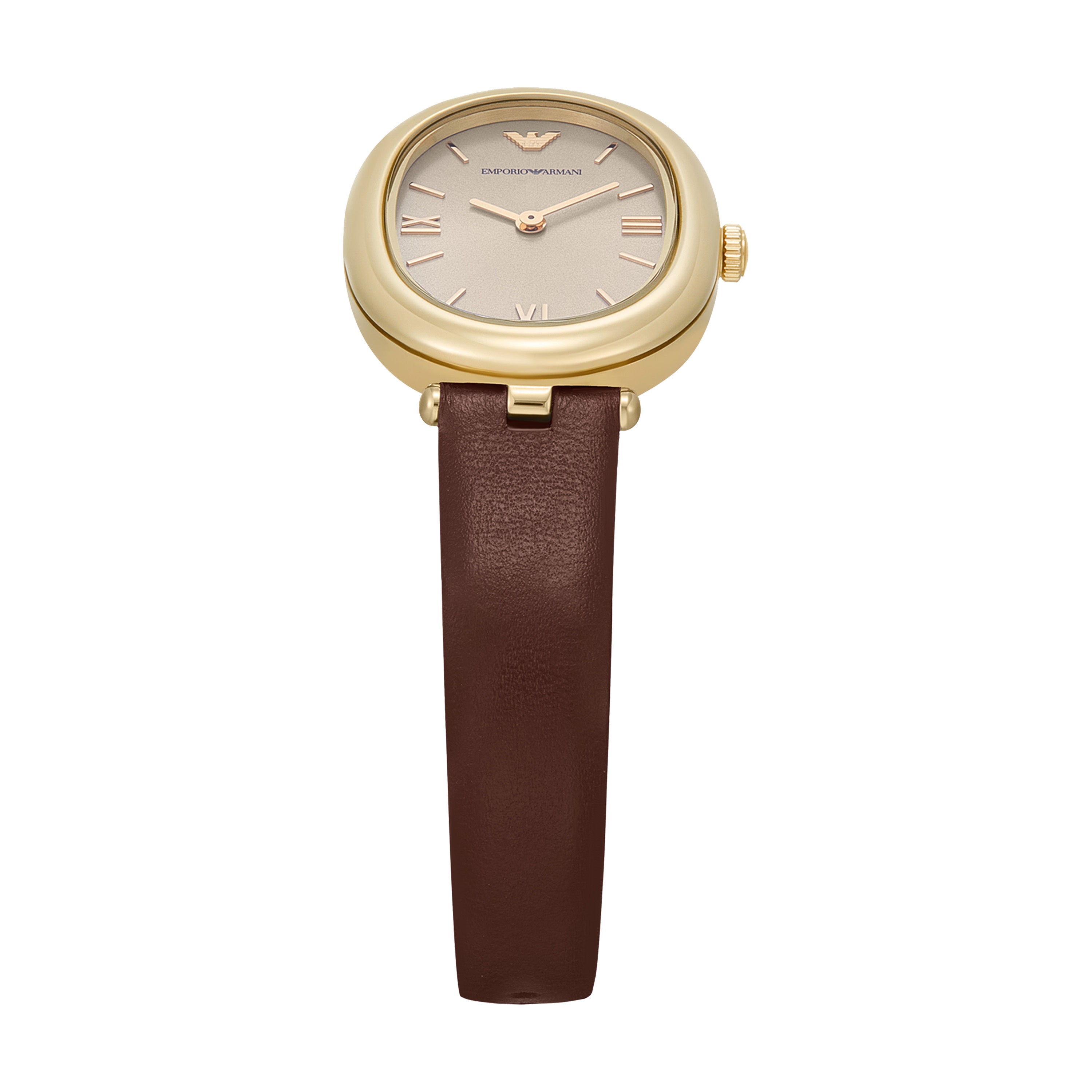Armani Two Hand Brown Leather Grey Dial Watch AR11708