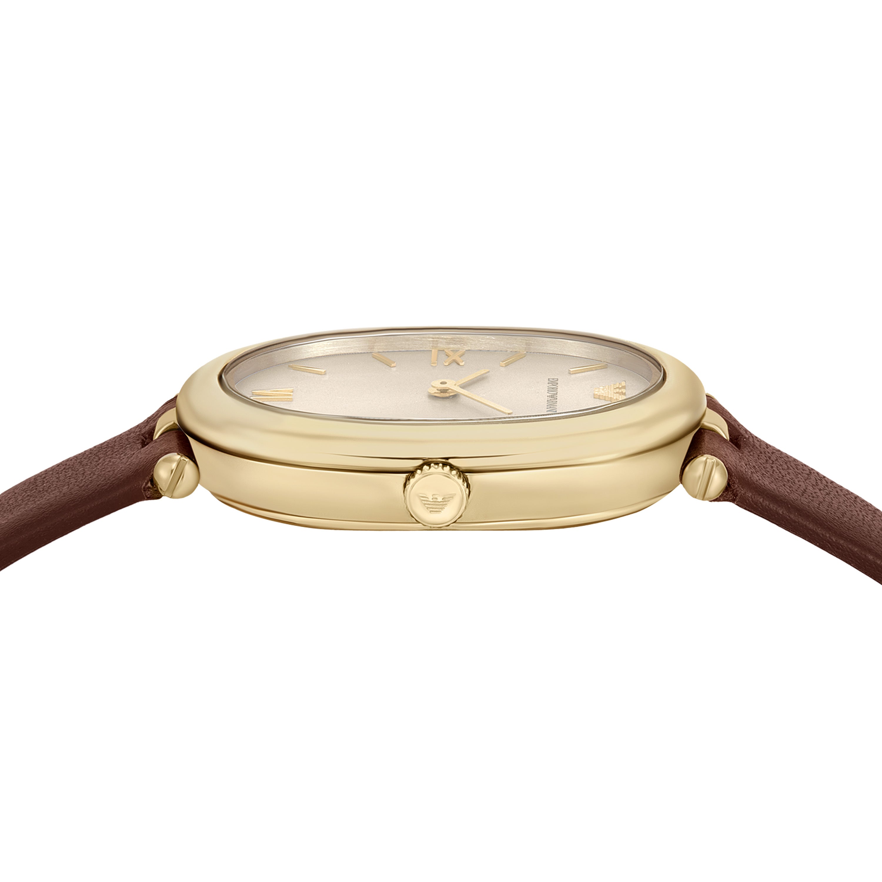 Armani Two Hand Brown Leather Grey Dial Watch AR11708