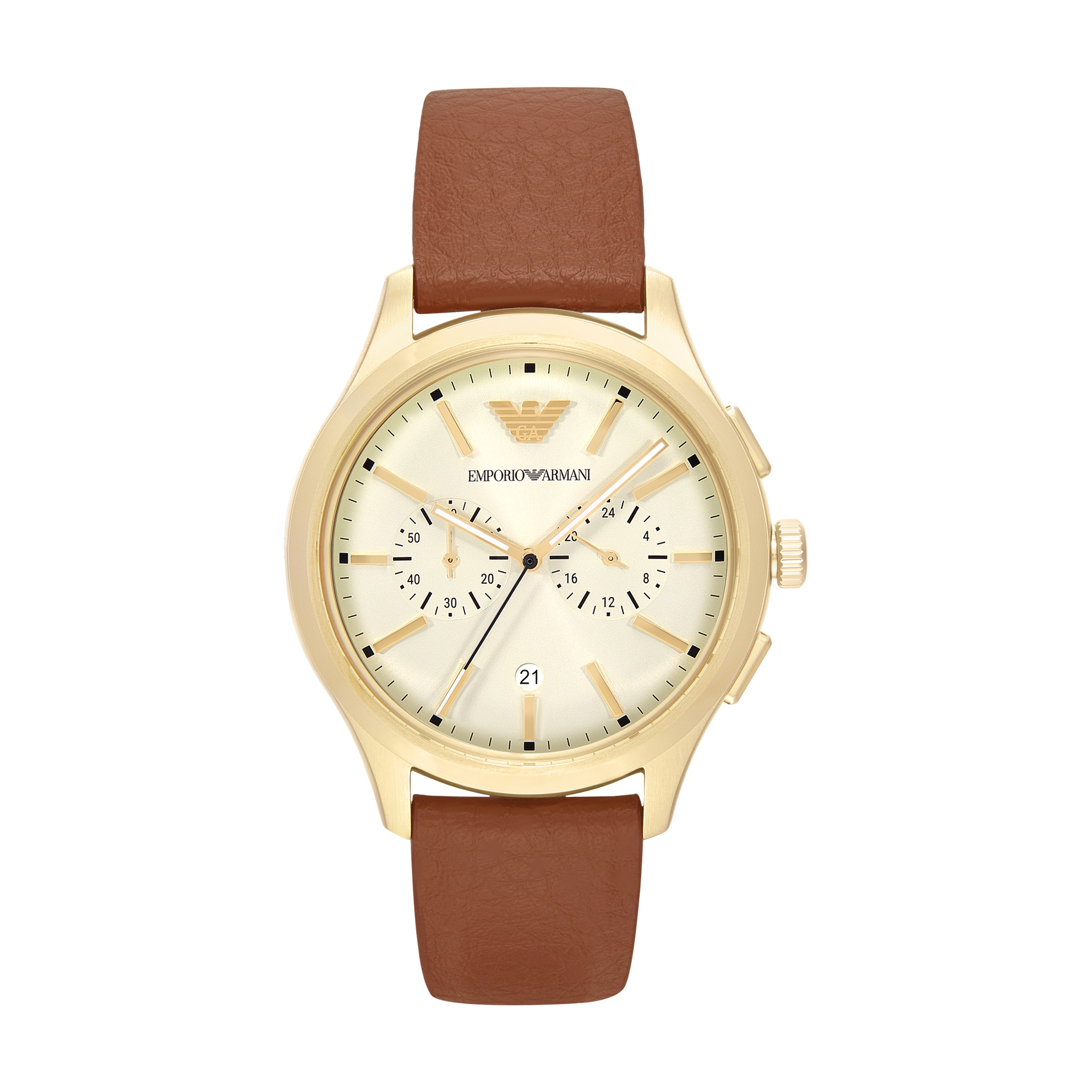 Emporio Armani Chronograph Brown Leather Watch AR11714