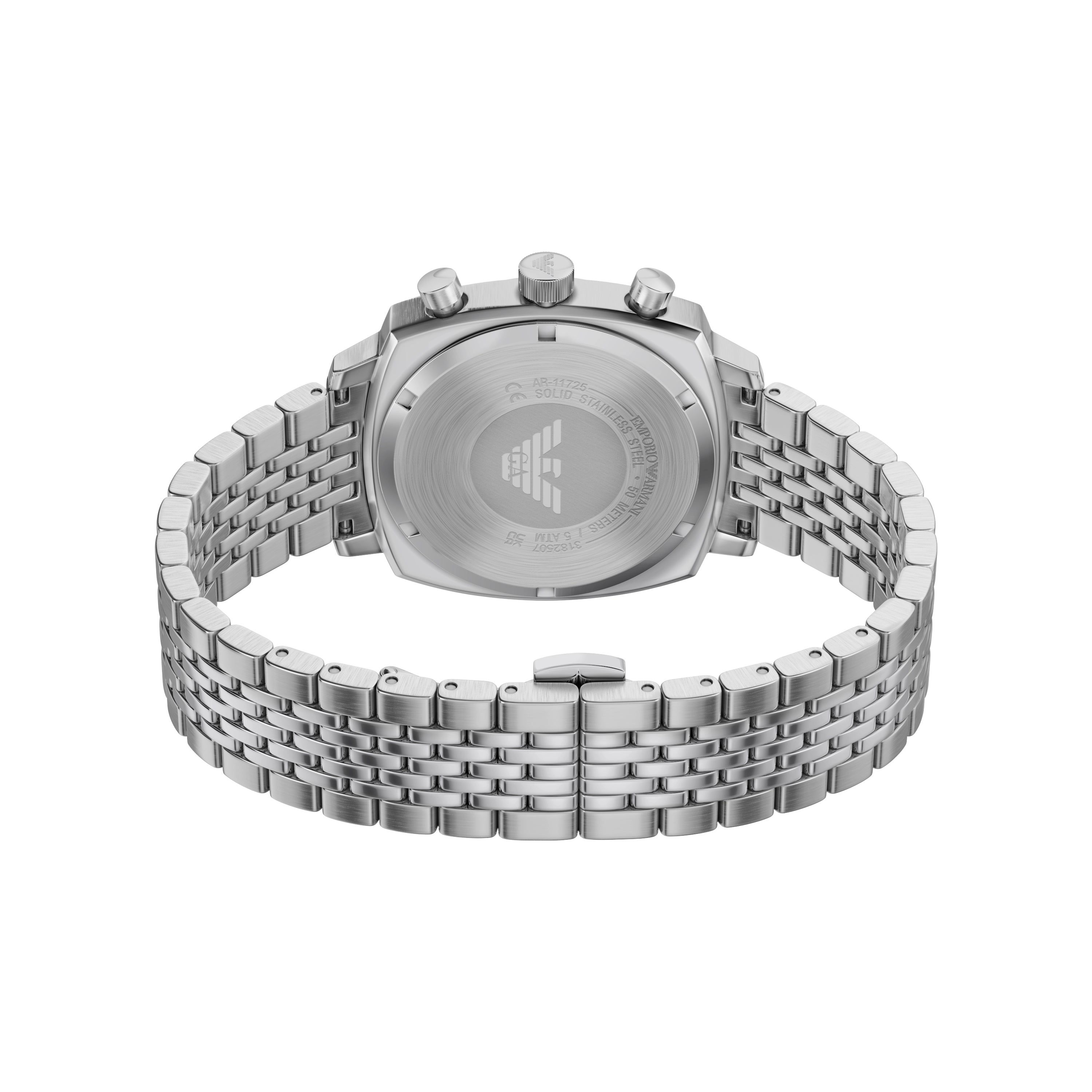 Emporio Armani Black Dial Stainless Steel Silver Watch AR11725