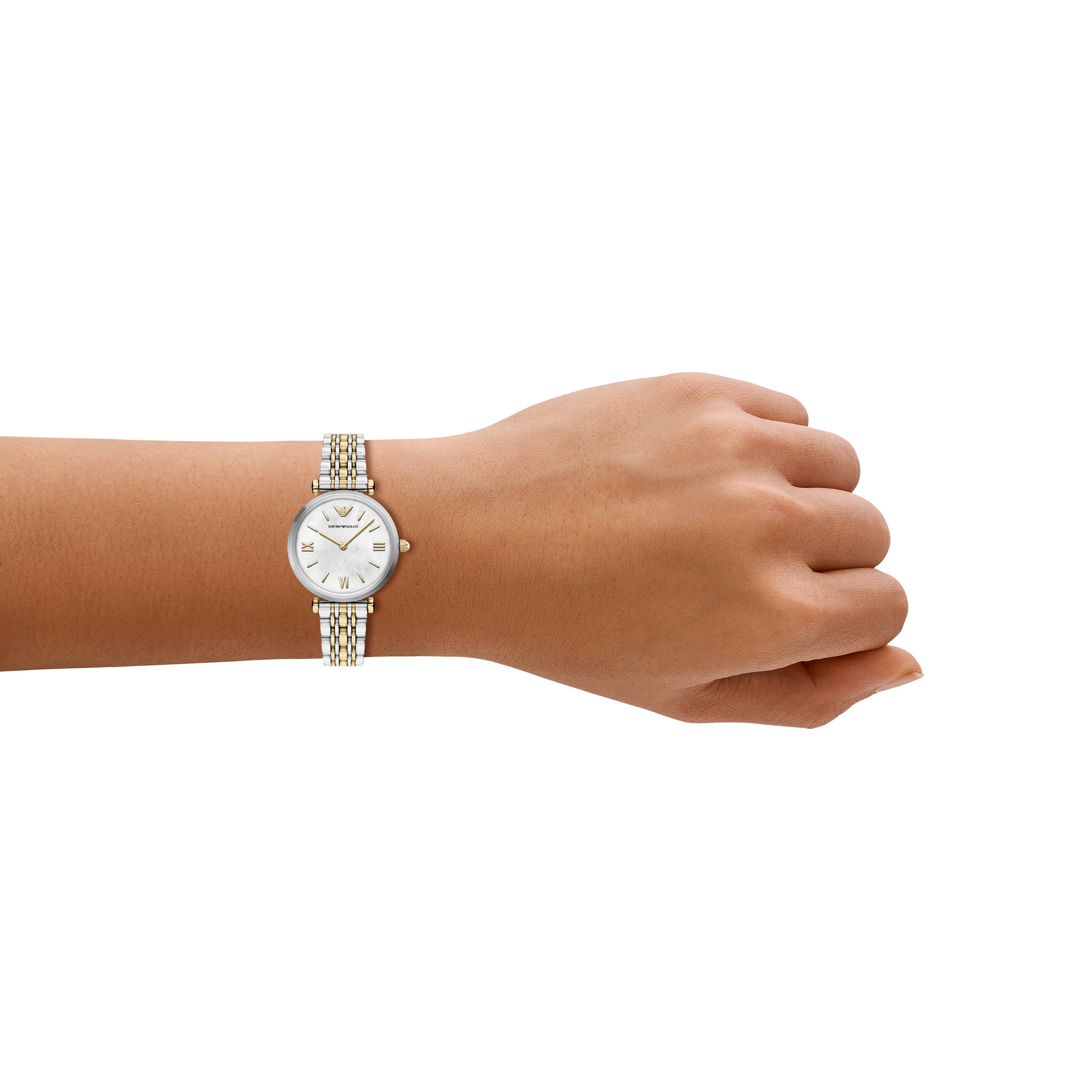 Emporio Armani Two-Tone Stainless Steel Brown Dial Women's Watch AR11769