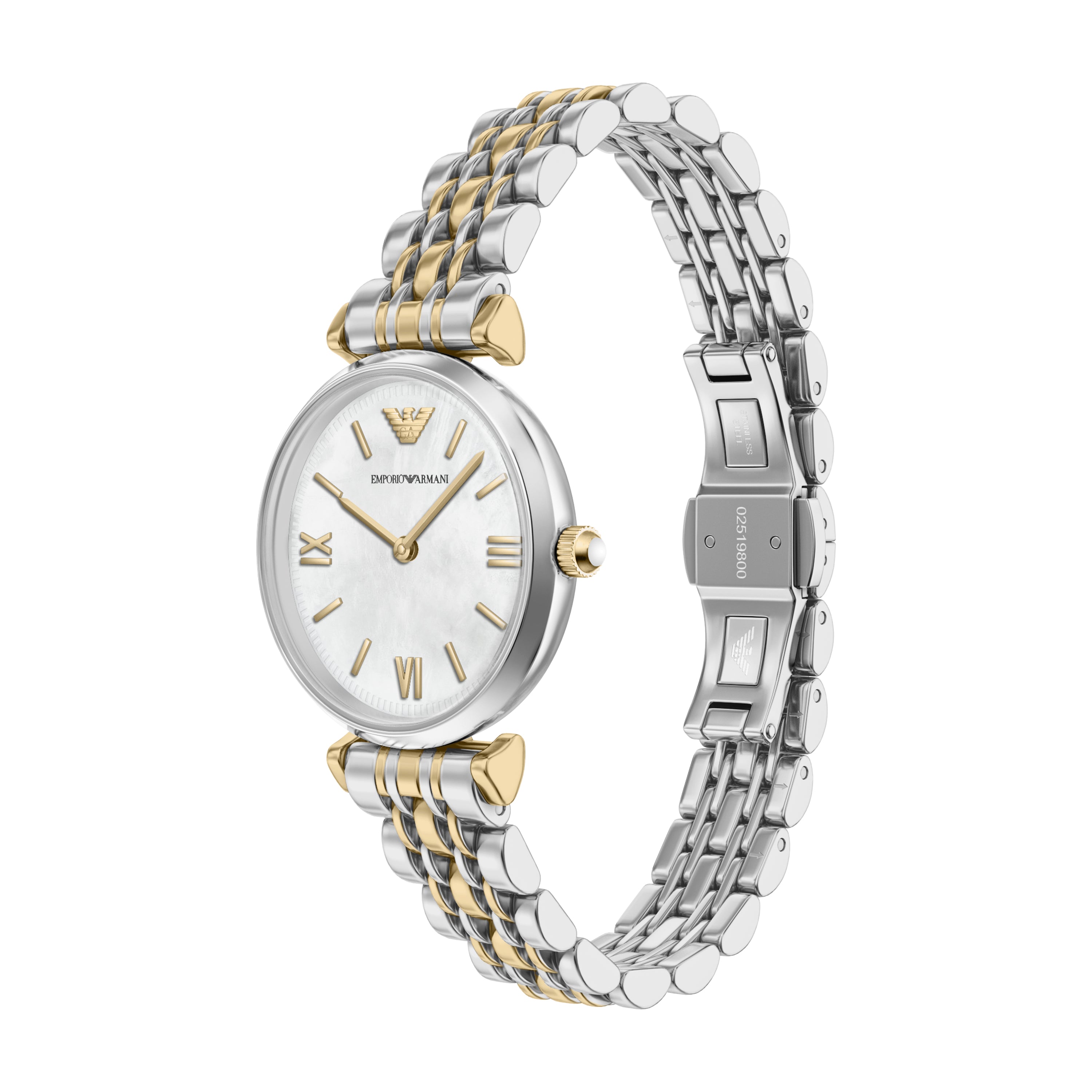 Emporio Armani Two-Tone Stainless Steel Brown Dial Women's Watch AR11769