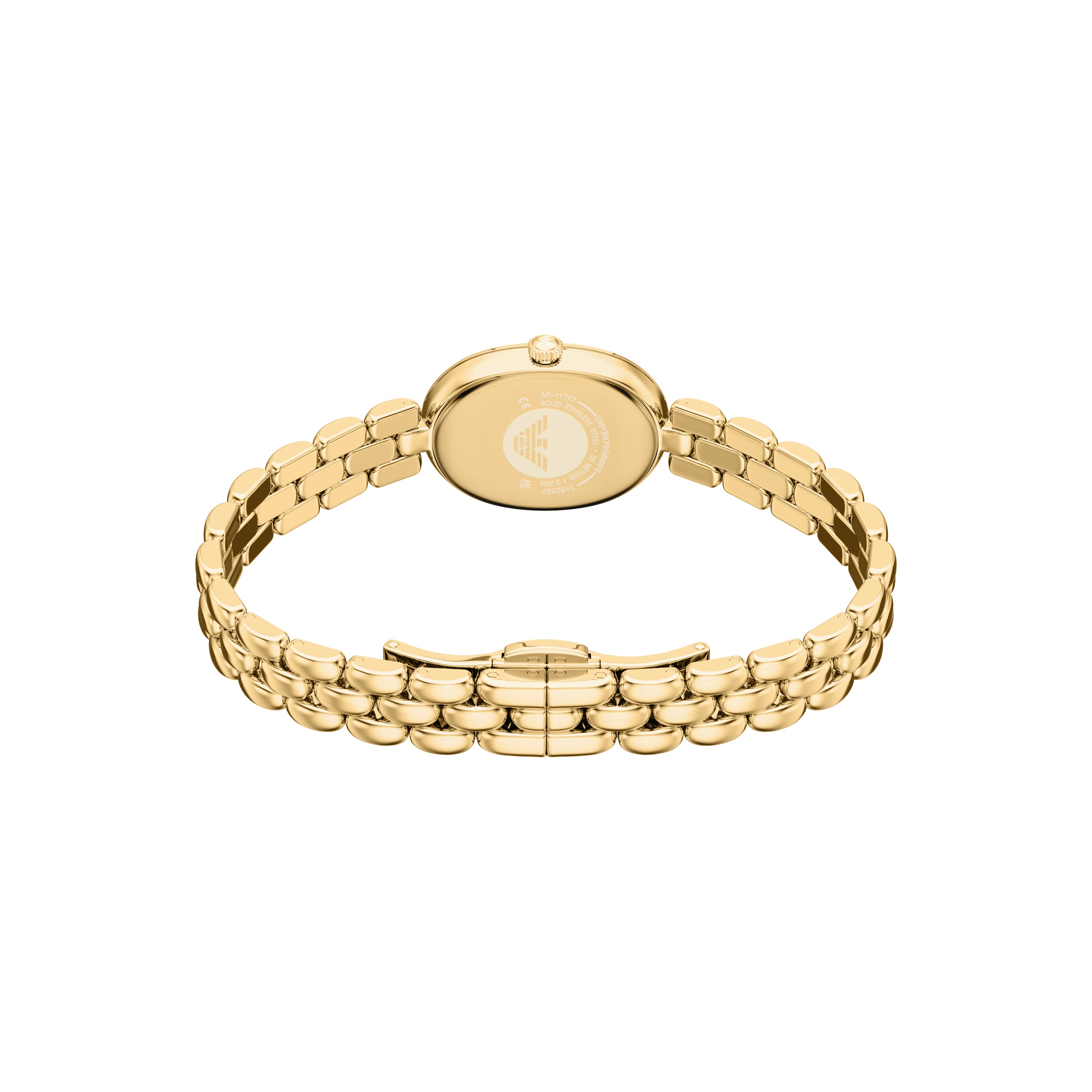 Emporio Armani White Dial Gold Stainless Steel Watch AR11777