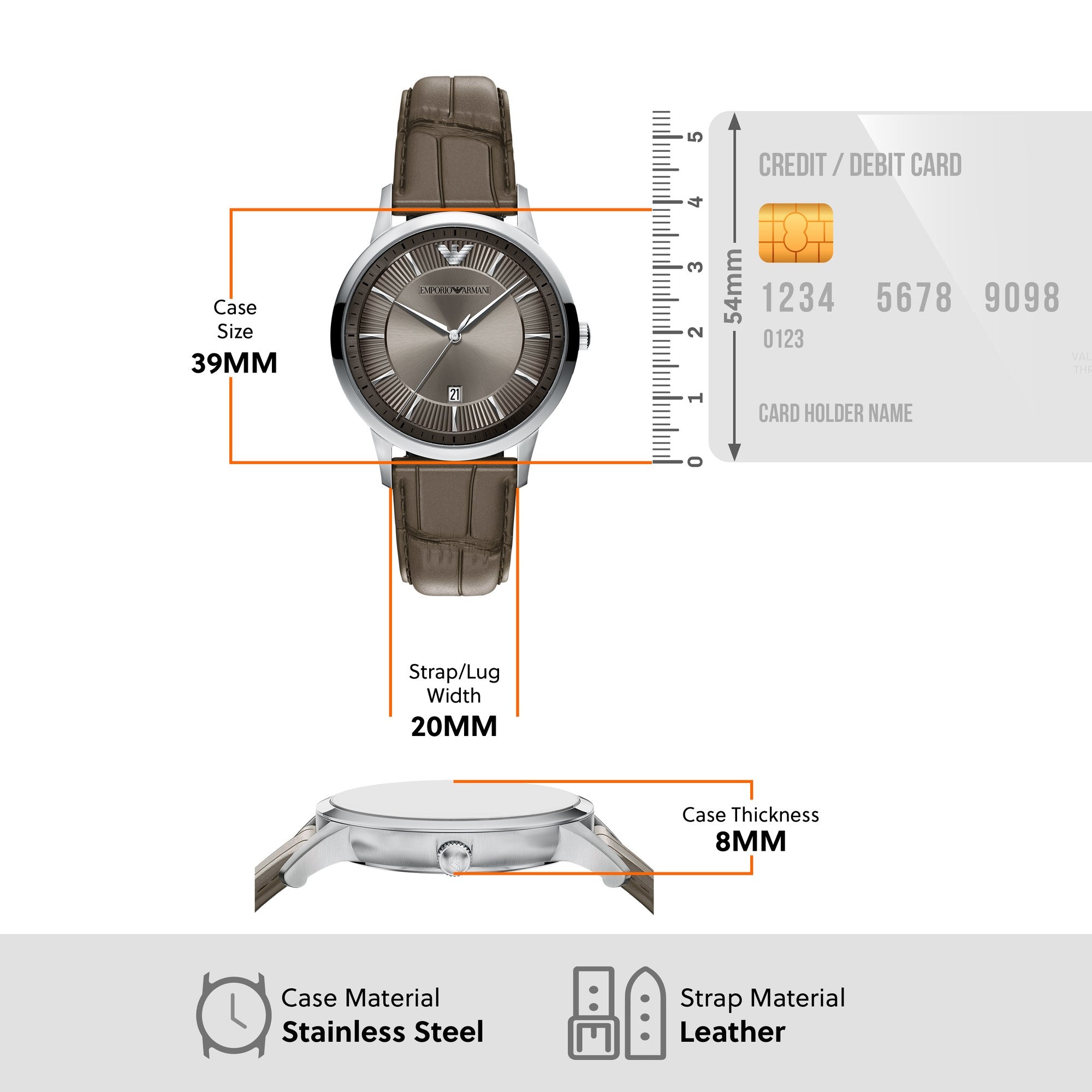 Emporio Armani men's watch, gray dial (view 8)