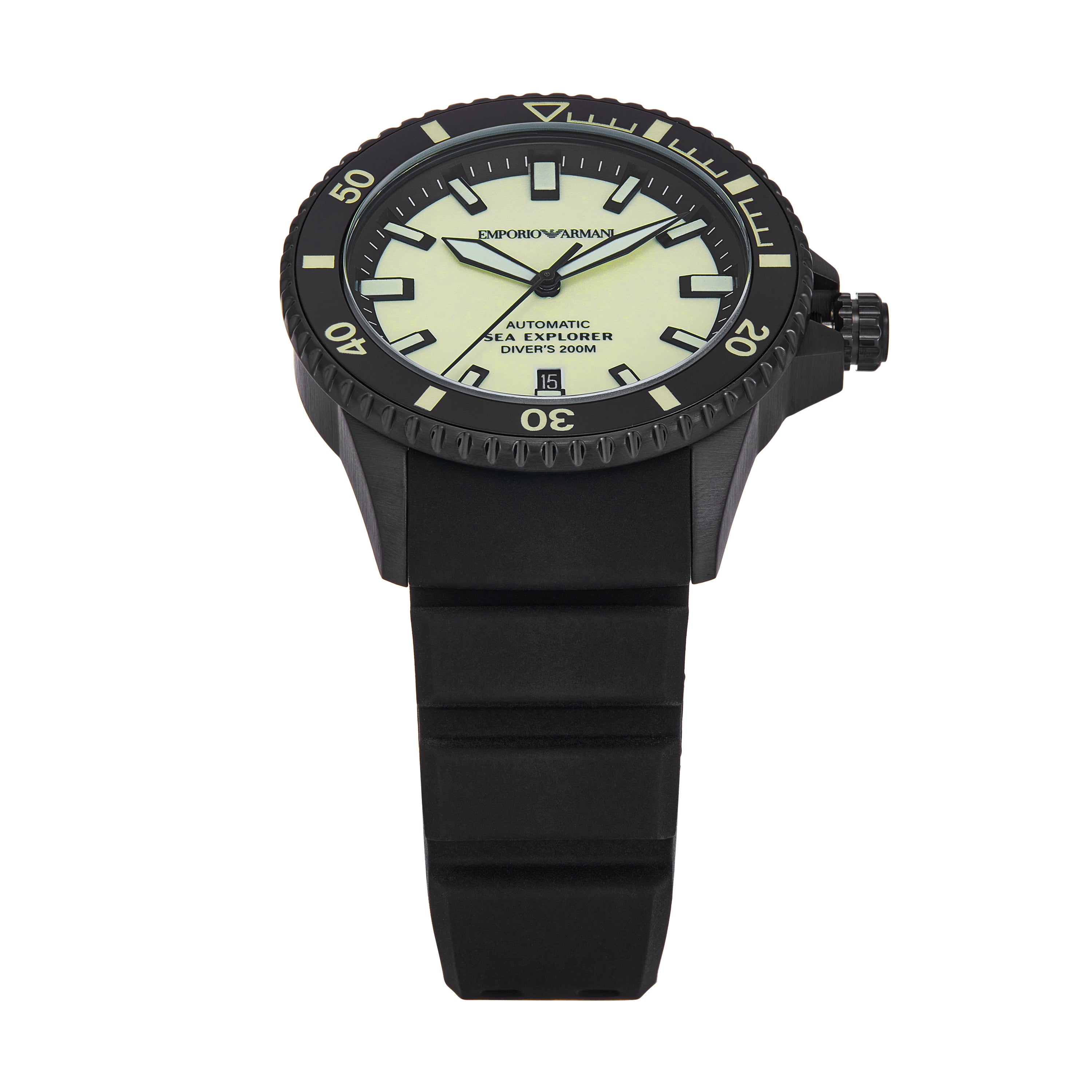 Emporio Armani Sea Explorer Black Silicone Strap Watch AR60085