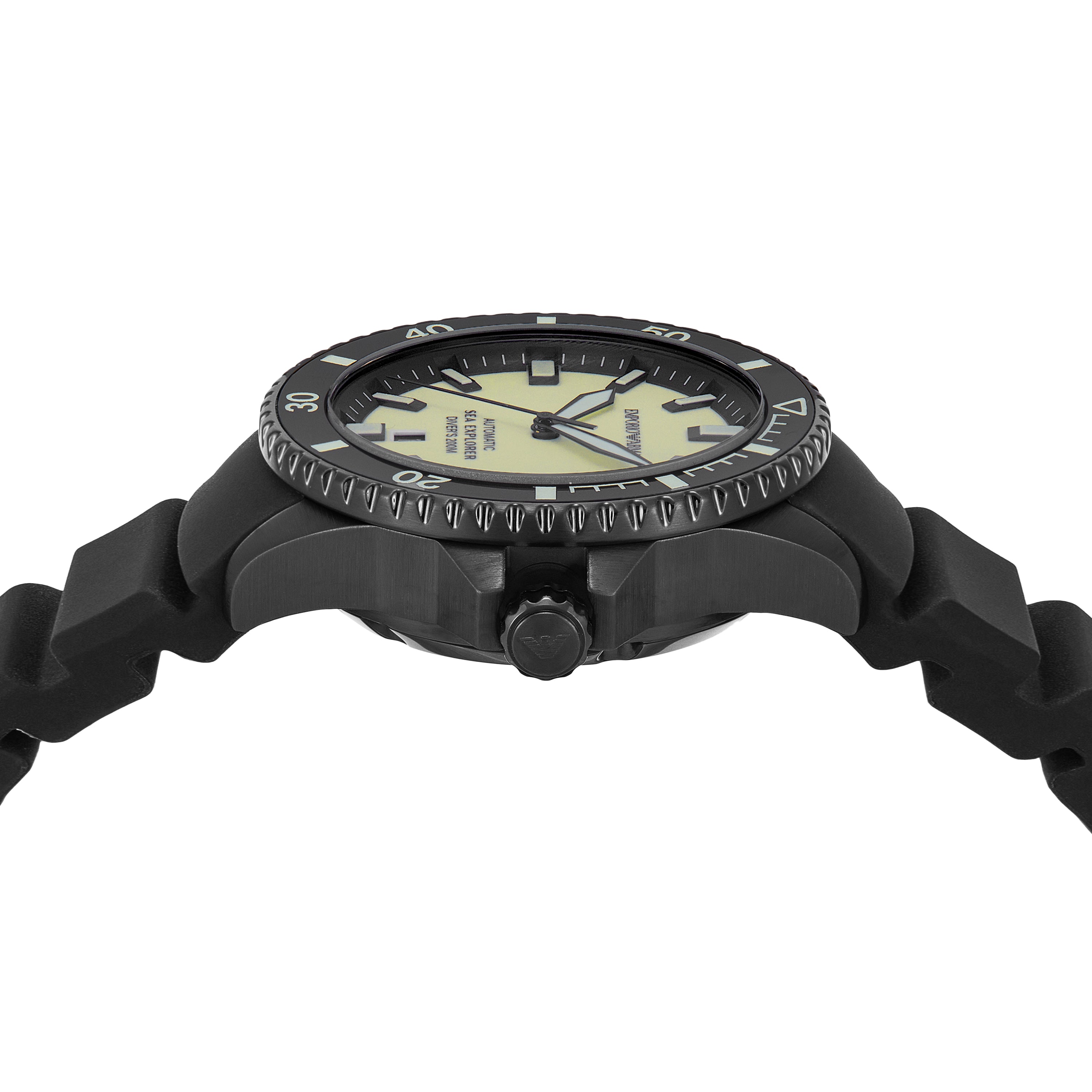 Emporio Armani Sea Explorer Black Silicone Strap Watch AR60085