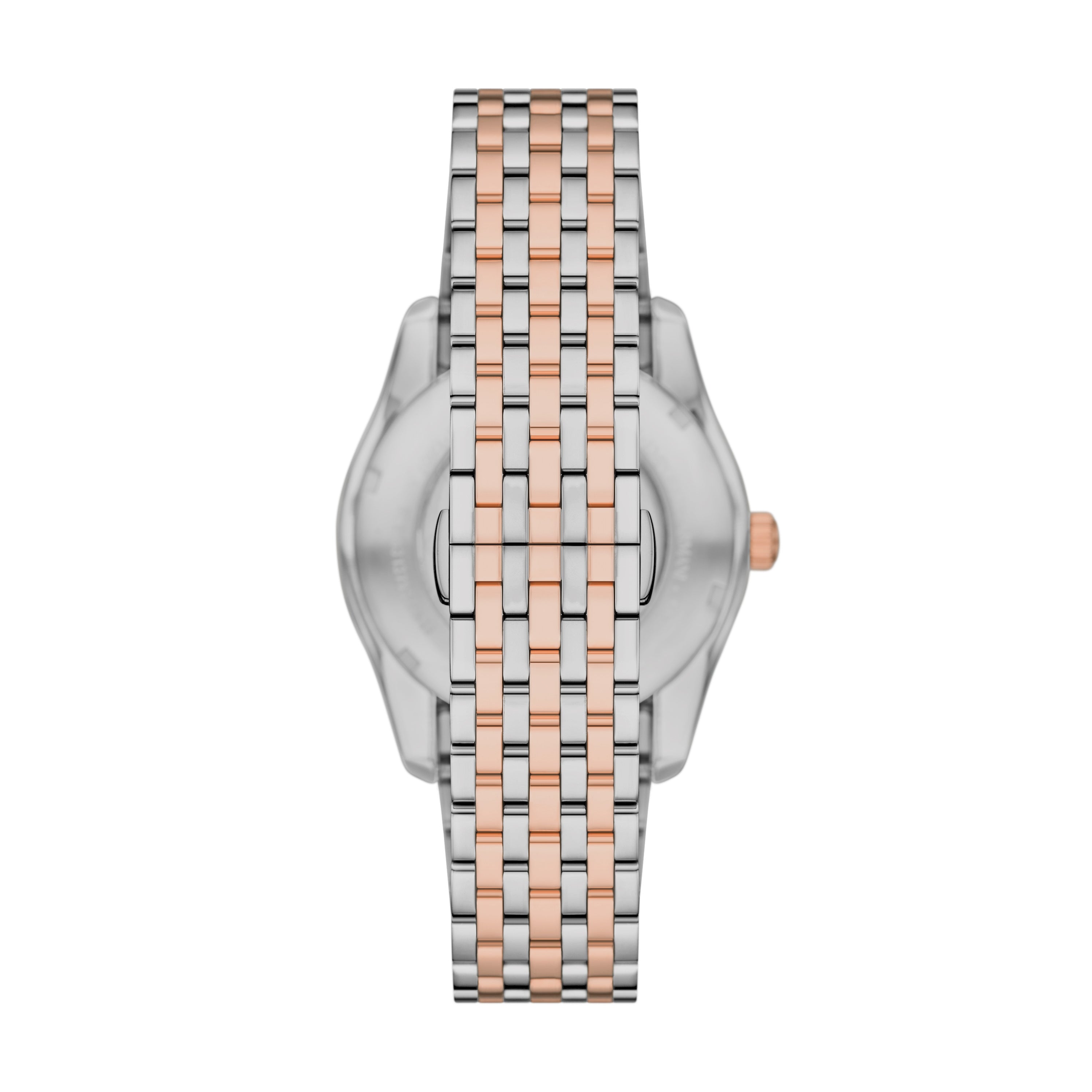 Armani Automatic Two Tone Stainless Steel Silver Dial Watch AR60092