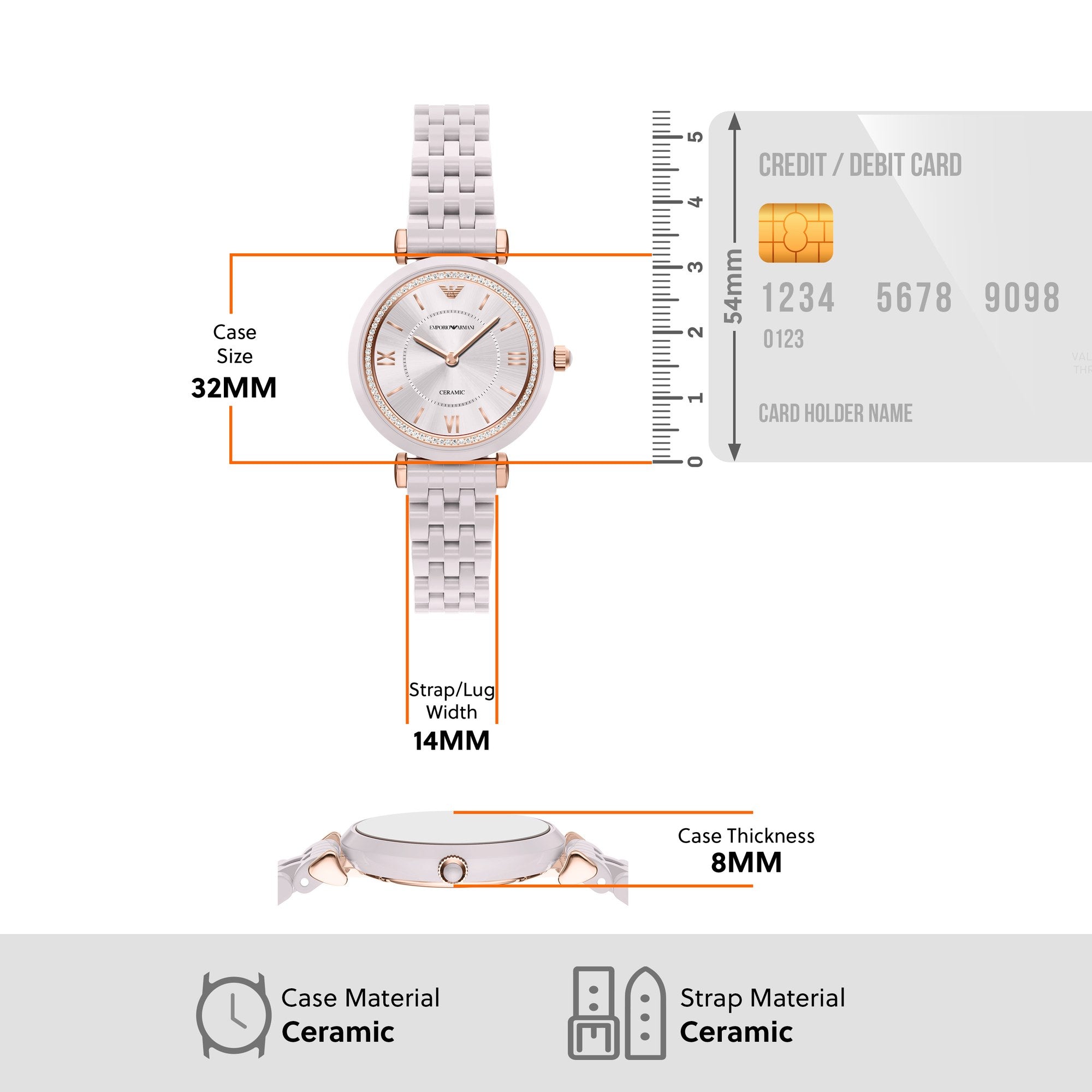 Emporio Armani women's watch, nude dial (view 8)
