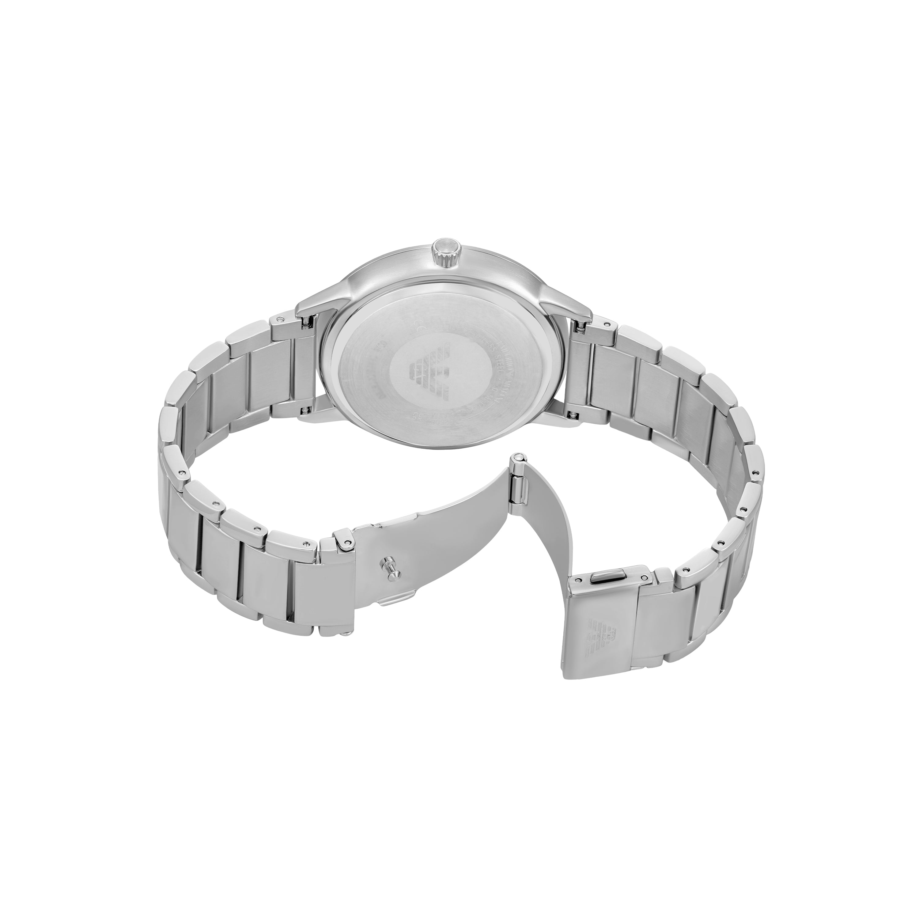 Emporio Armani Green Dial Stainless Steel Silver Watch Set AR80082SET