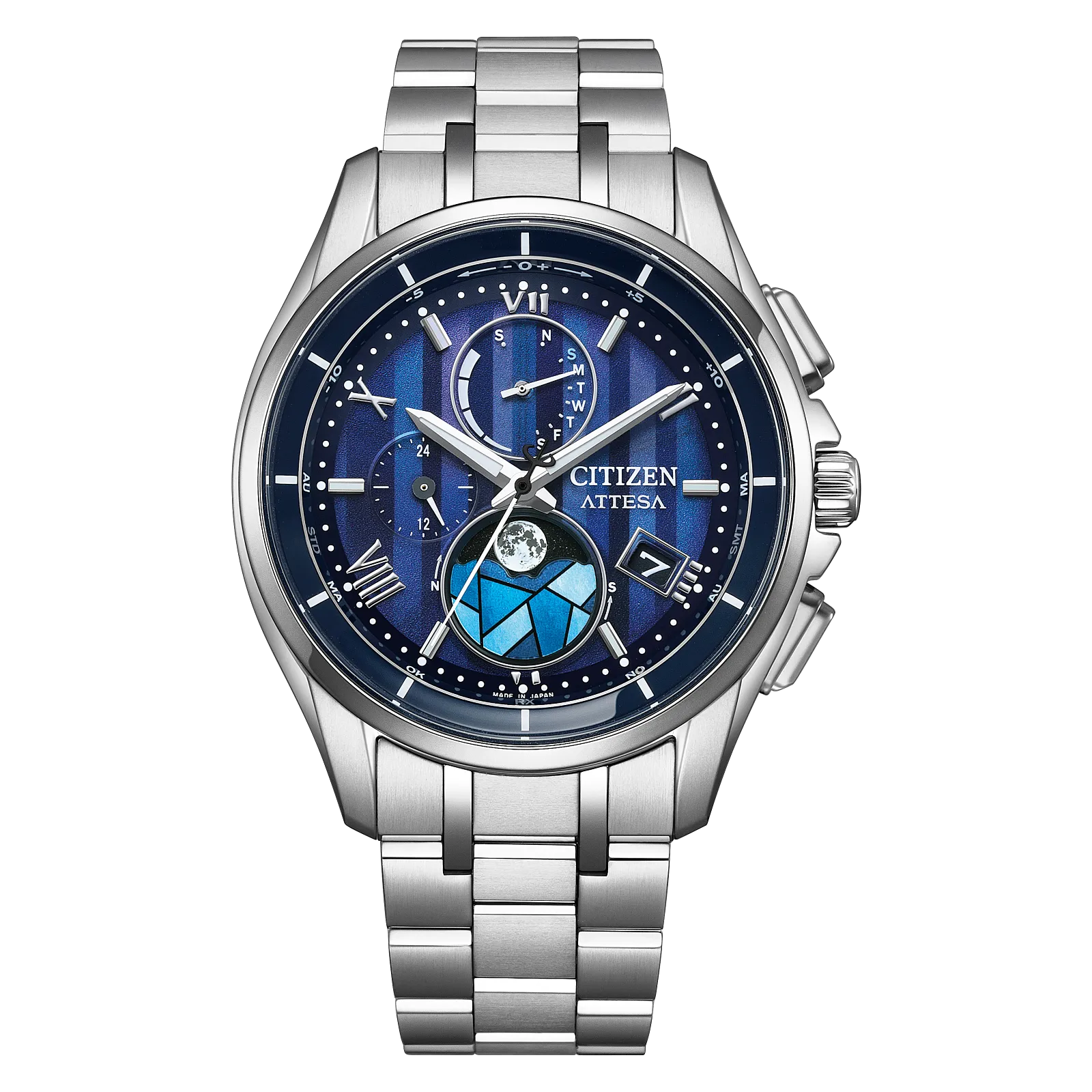 CITIZEN ATTESA 腕時計 Citizen Attesa Atomic Timekeeping Eco-Drive Blue Dial Titanium Moonpha
