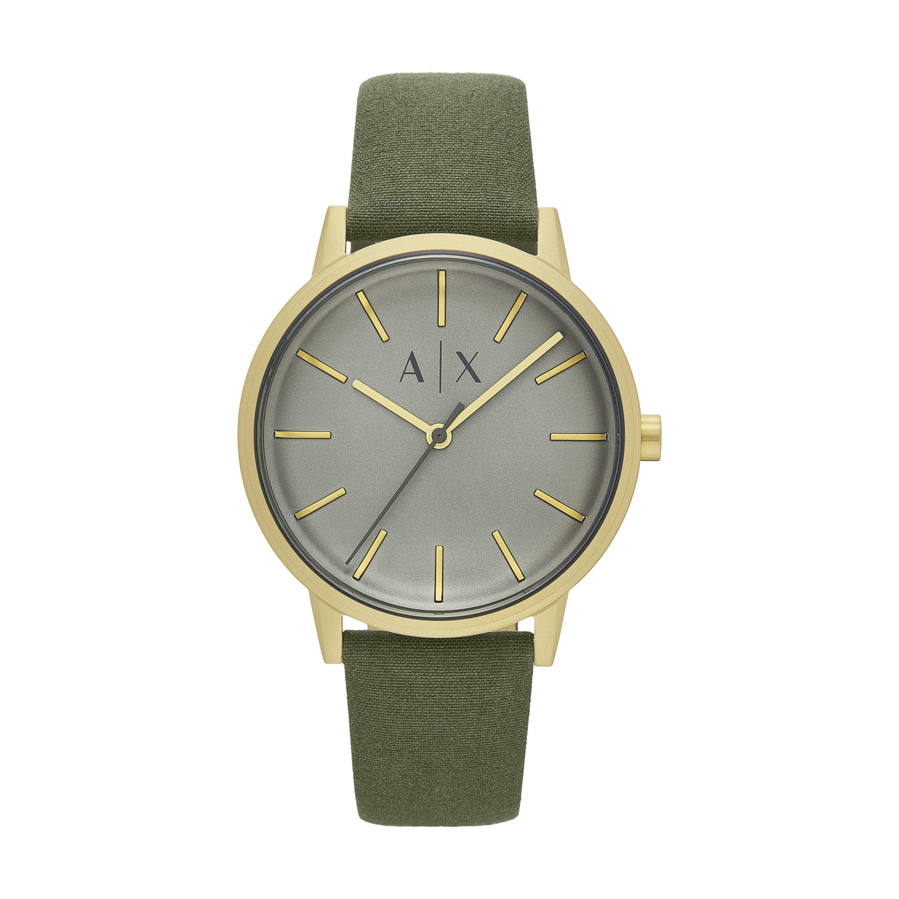 Armani Exchange Analogue Green Leather Strap Watch AX2765