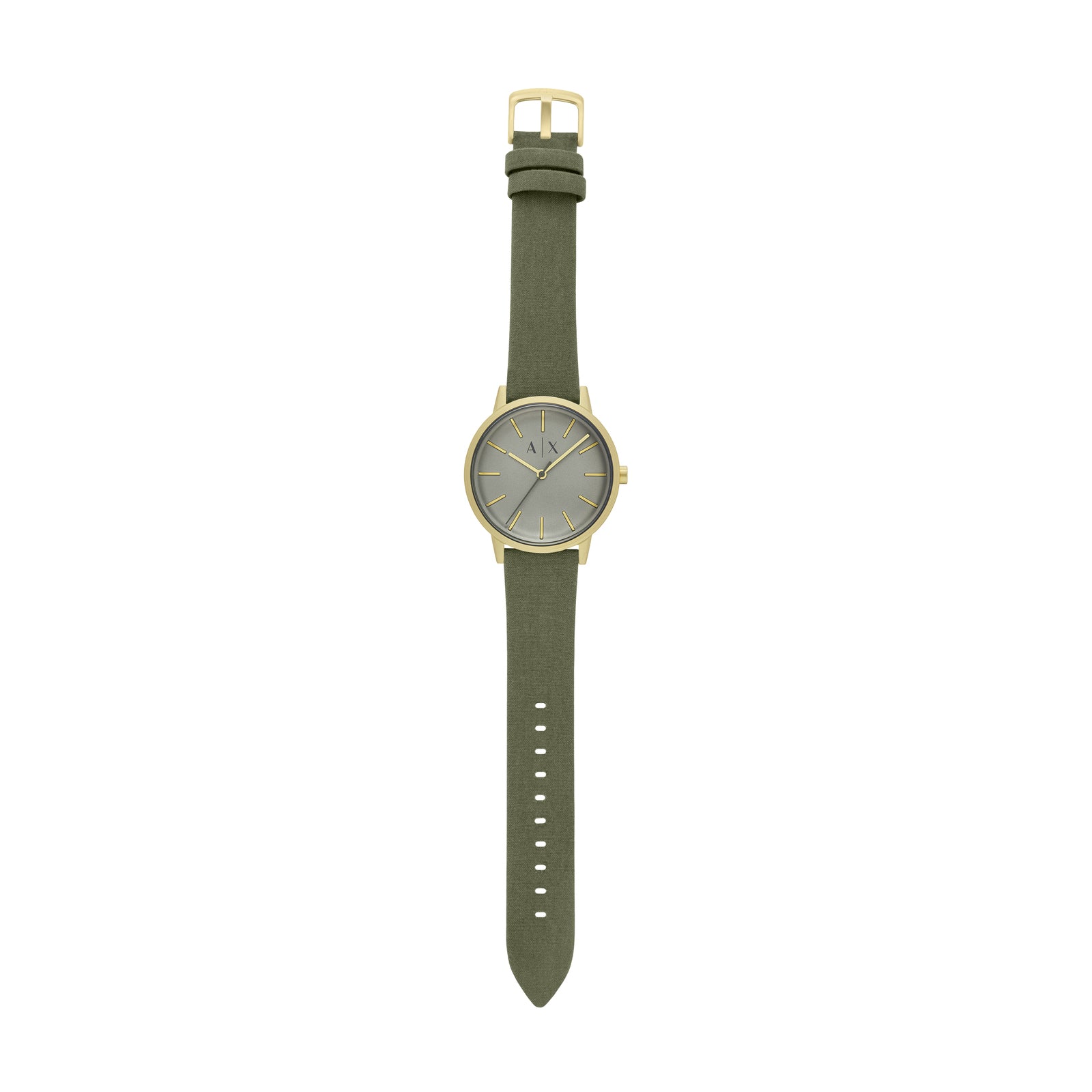 Armani Exchange Analogue Green Leather Strap Watch AX2765