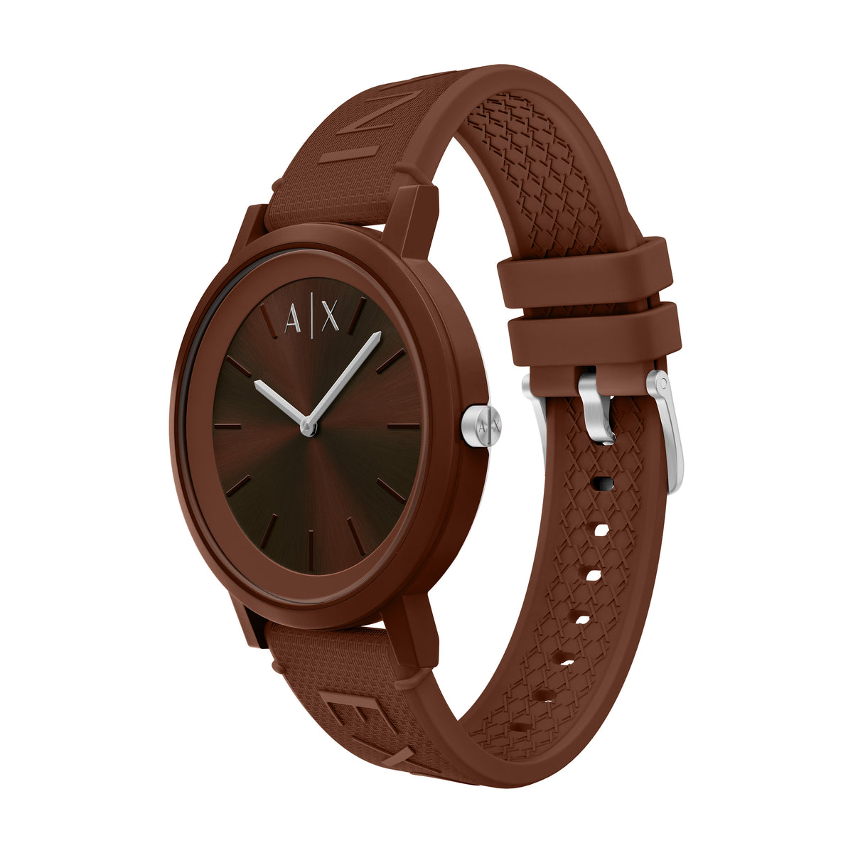 Armani Exchange Red Silicone AX2874 angled view