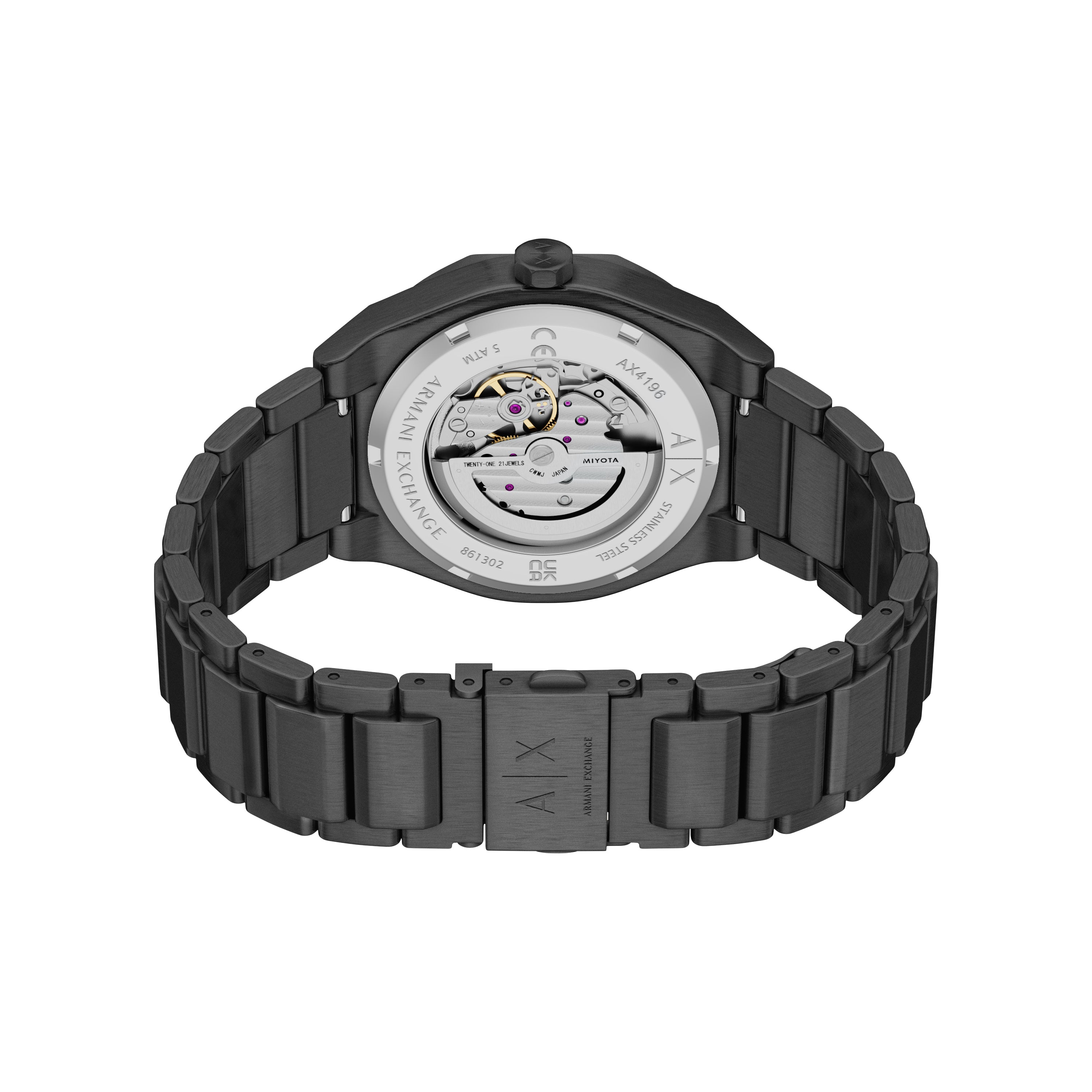 Armani Exchange Sync Automatic Black Stainless Steel Watch AX4196