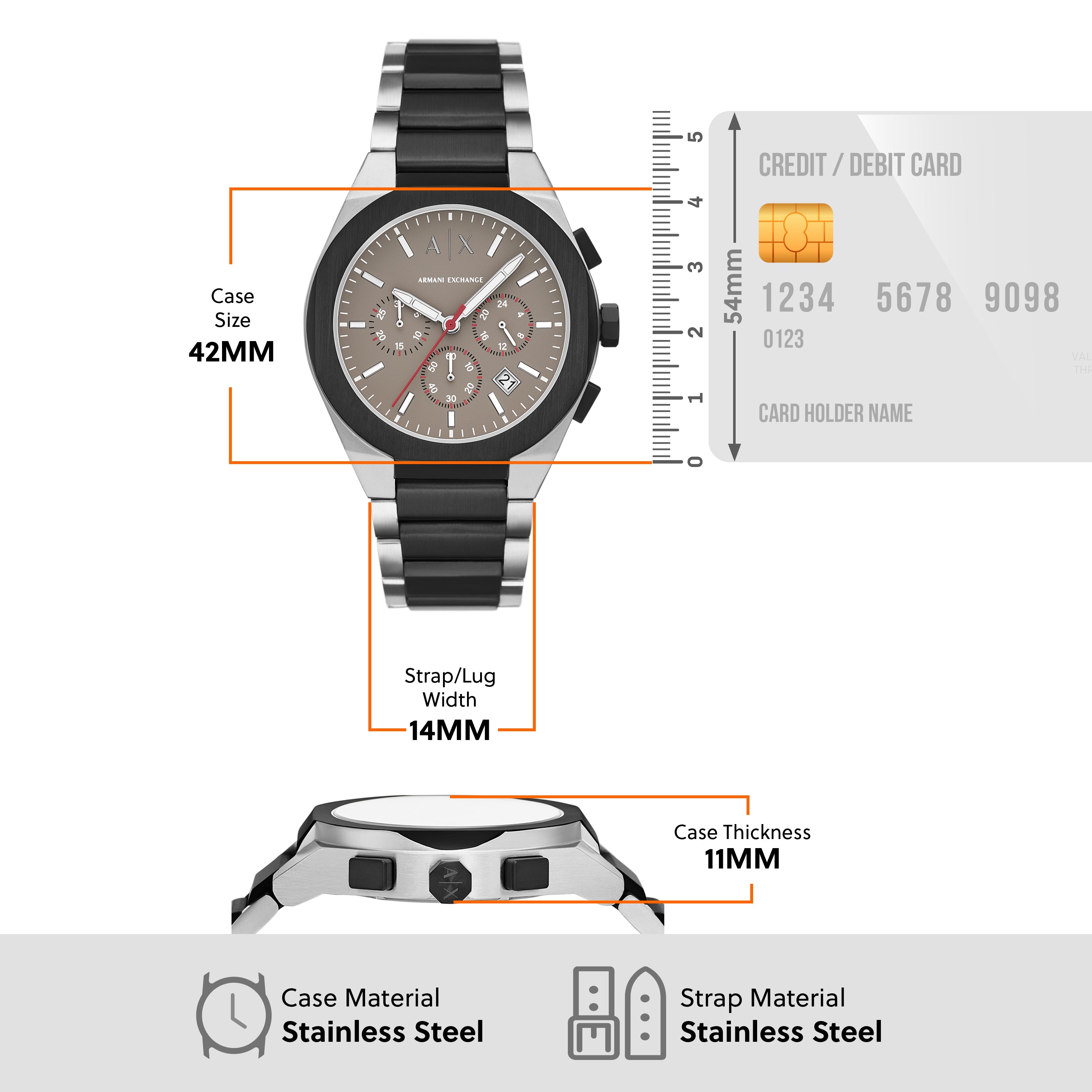 Armani Exchange Sync Chronograph Two Tone Stainless Steel Watch AX4199