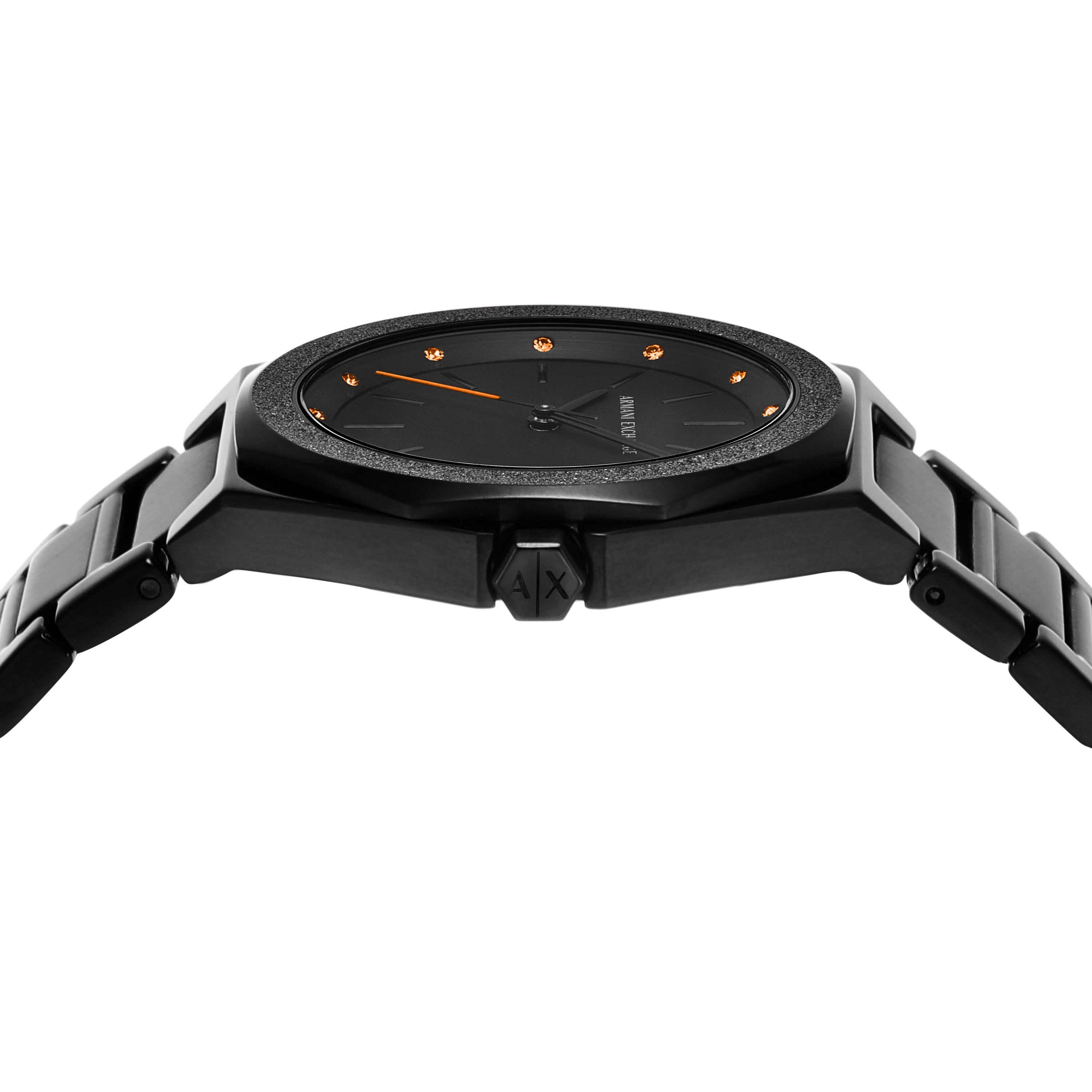 Armani Exchange Three Hand Black Stainless Steel Watch AX4621