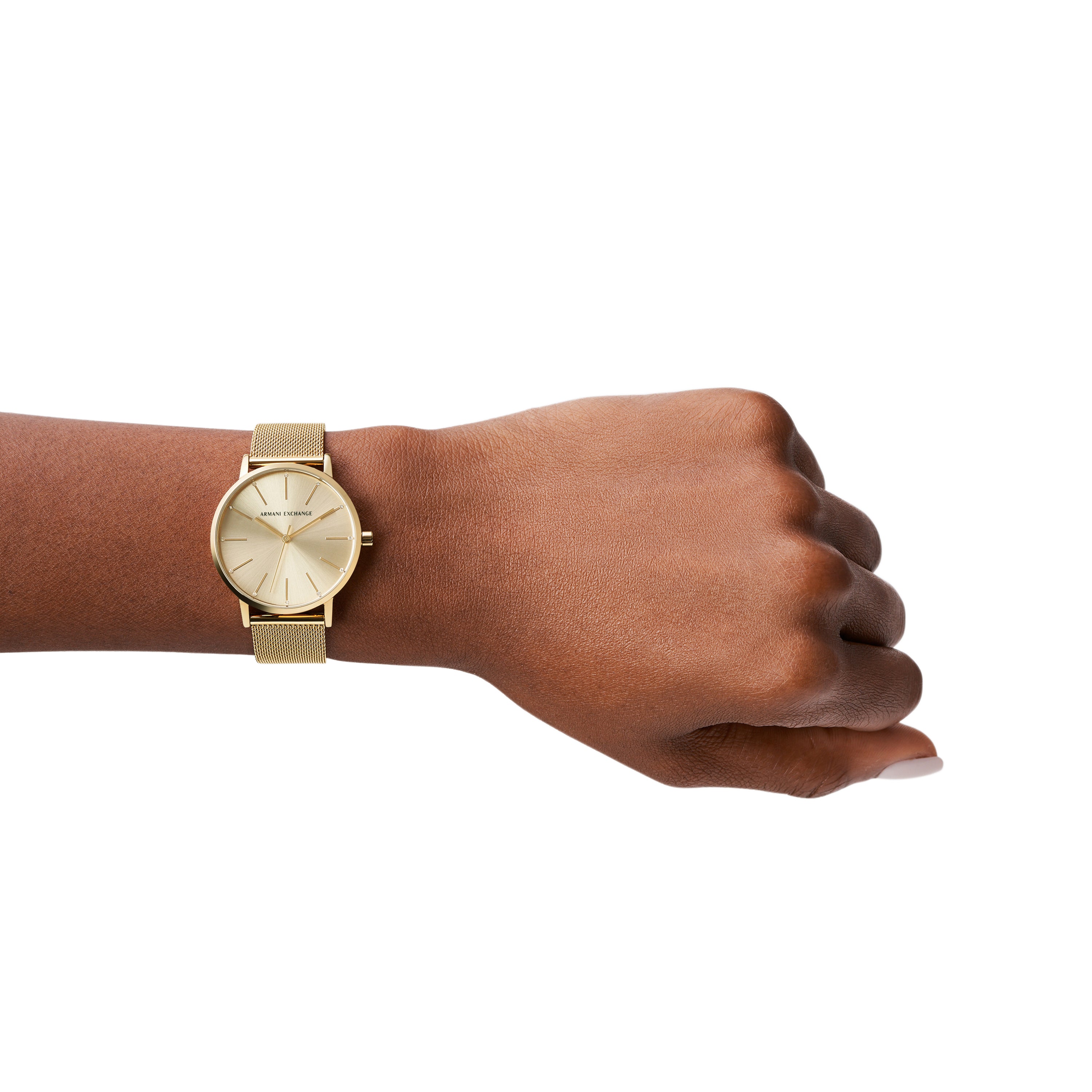 Armani Exchange Lola Gold Mesh Stainless Steel Womens Watch 36mm