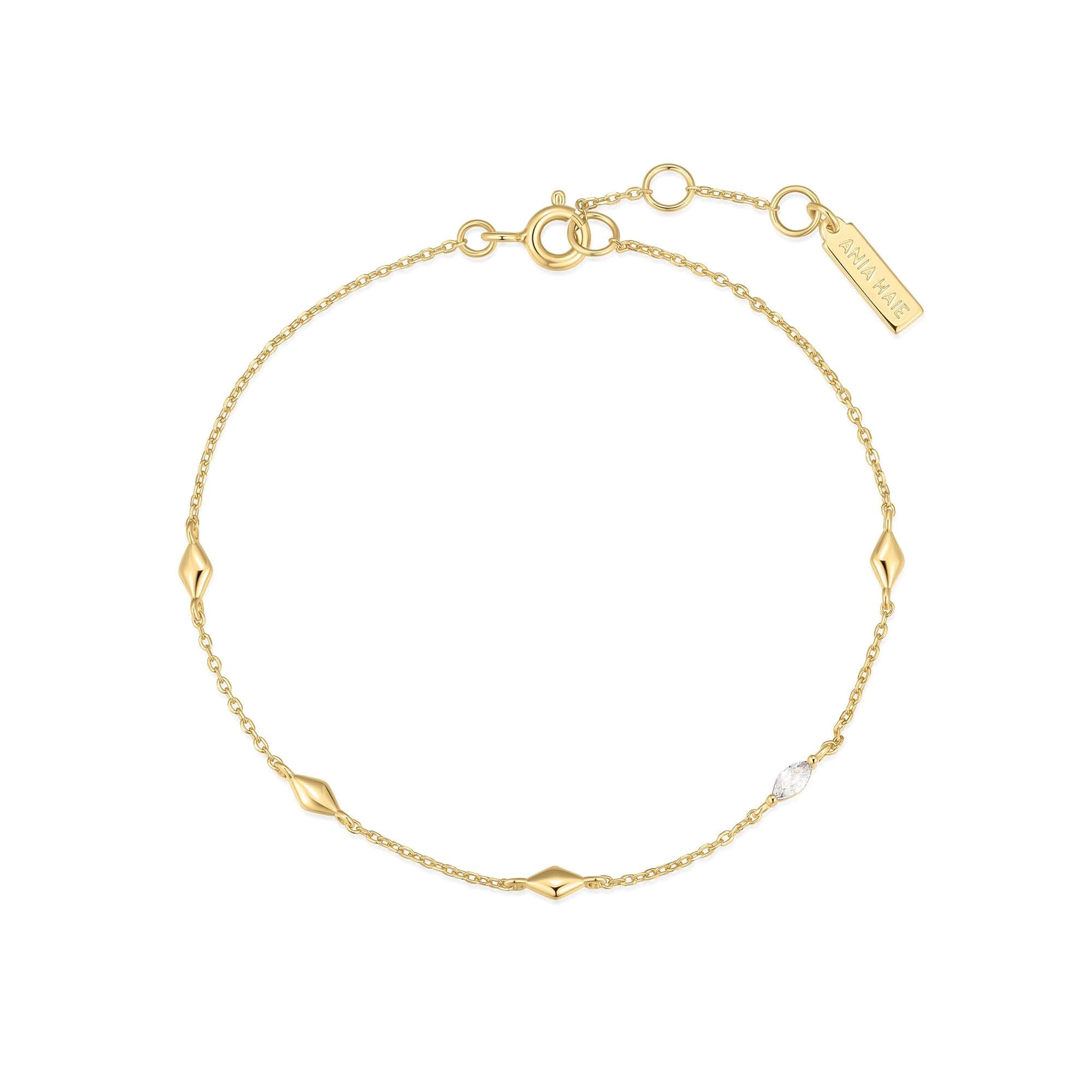 Gold Rhombus Station Bracelet Adds Modern Sophistication to Style