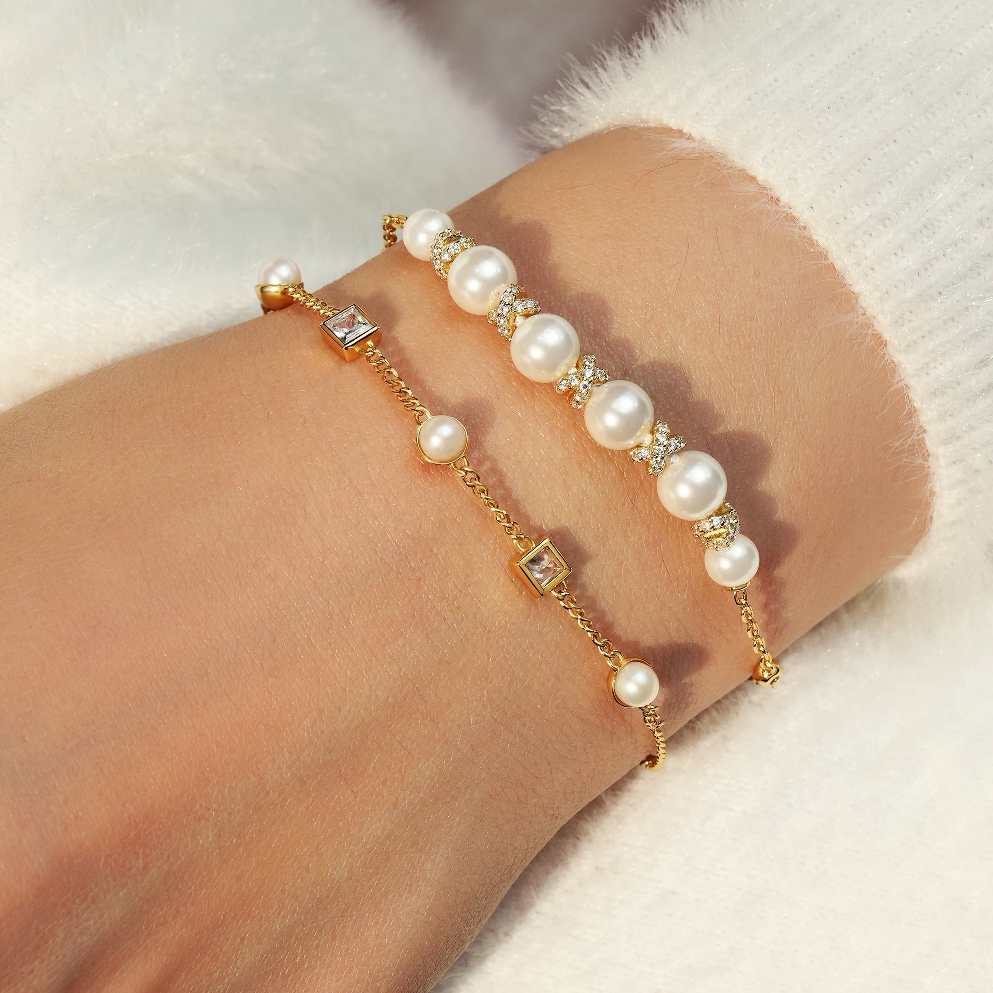 Ania Haie Gold Braided Pearl Bracelet Elegant Affordable Jewelry