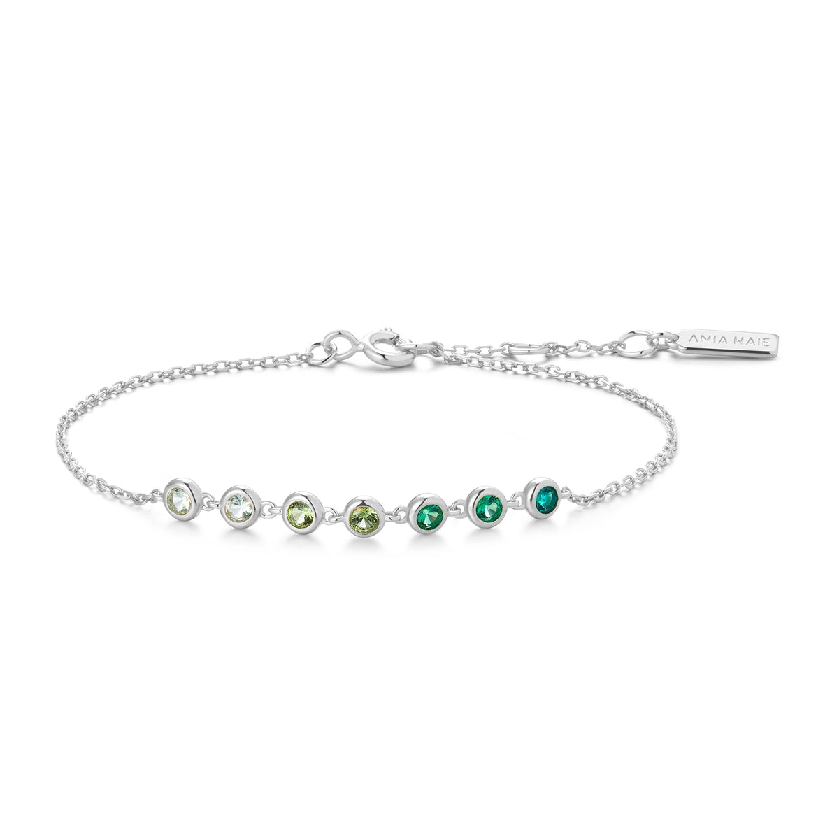 Ania Haie Silver Green Station Bracelet