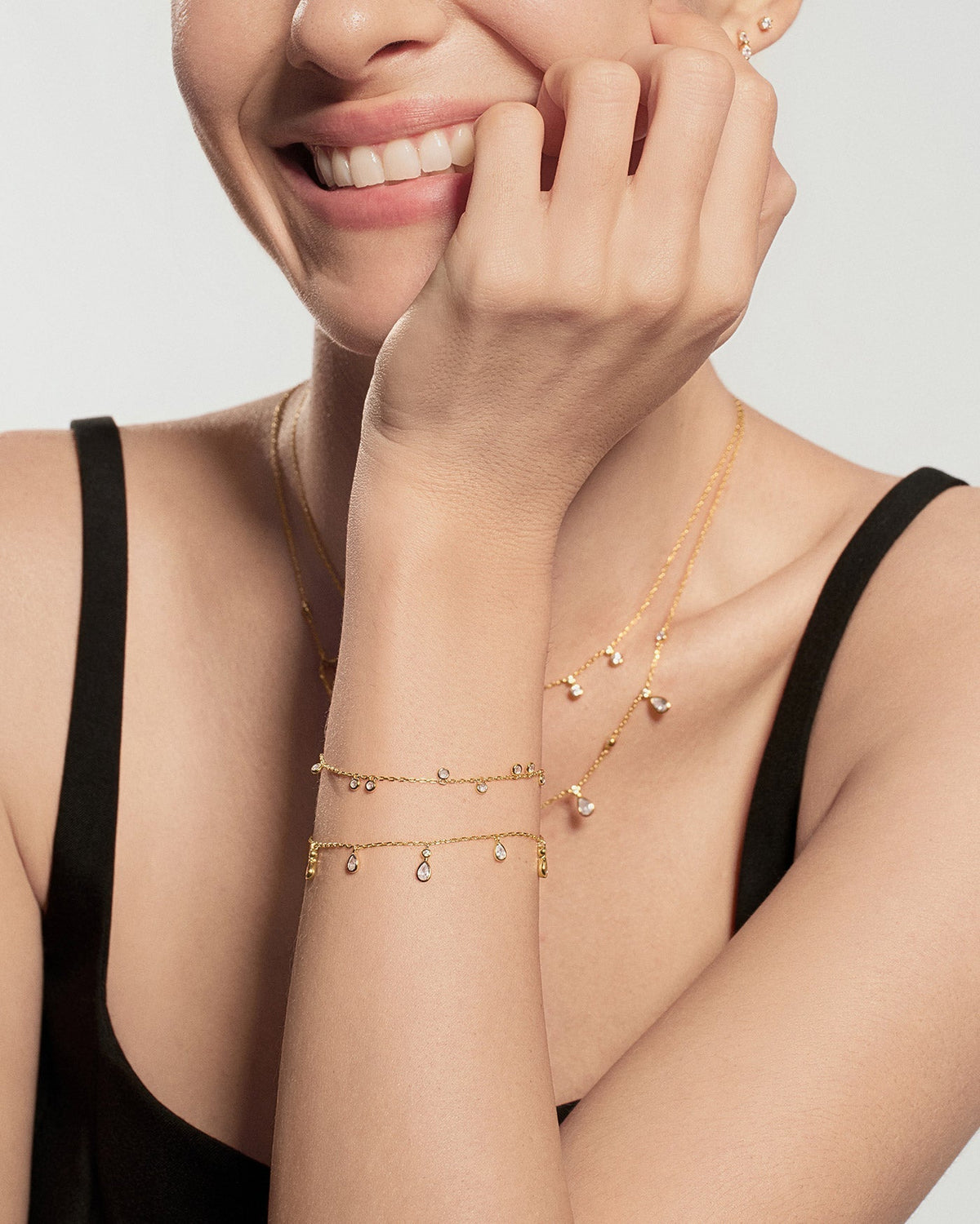Ania Haie Gold Bezel-Set Droplet Station Bracelet B076-01G B076-01G view 2