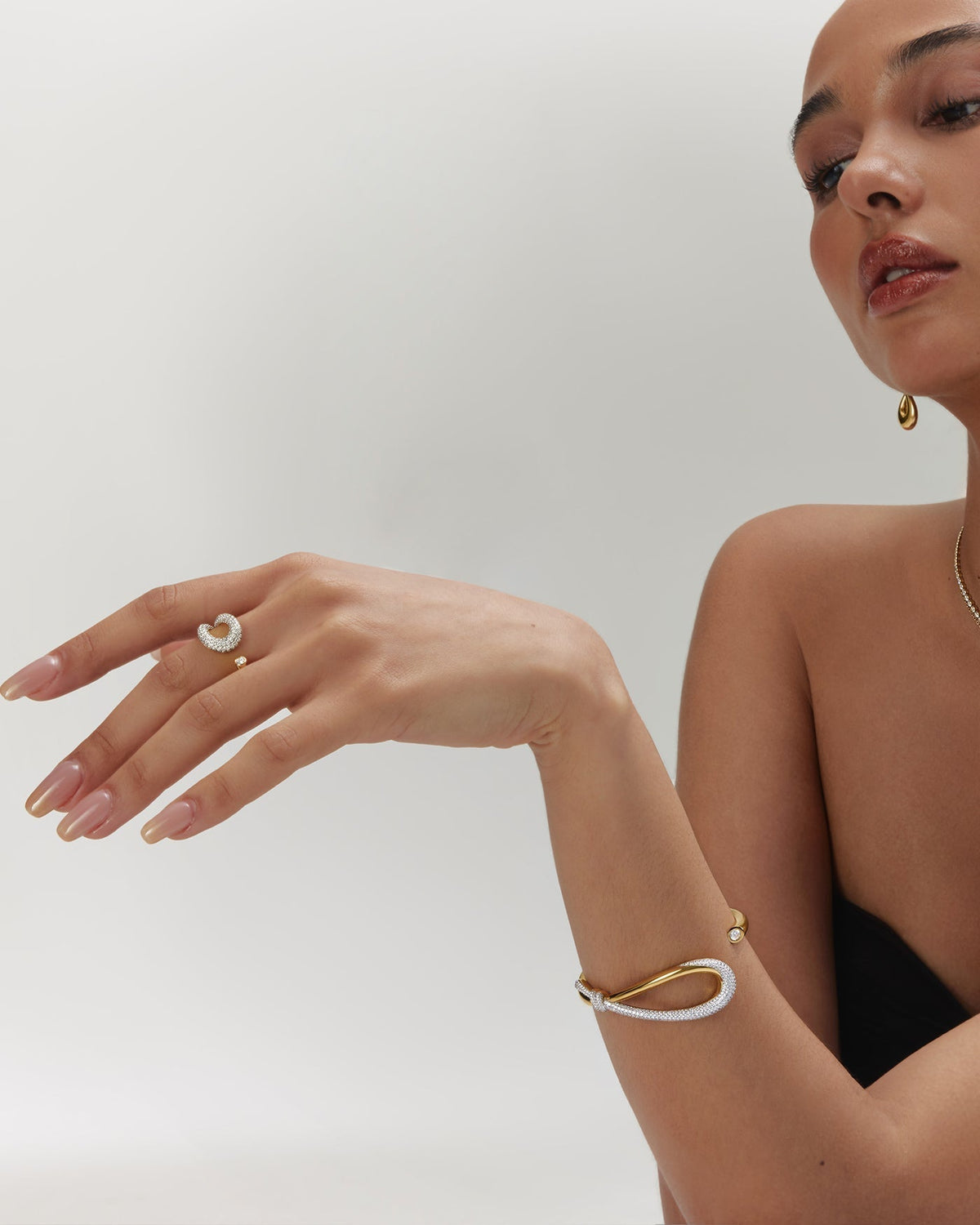 Ania Haie Gold Pave Knot Cuff Bracelet B077-04G B077-04G view 2