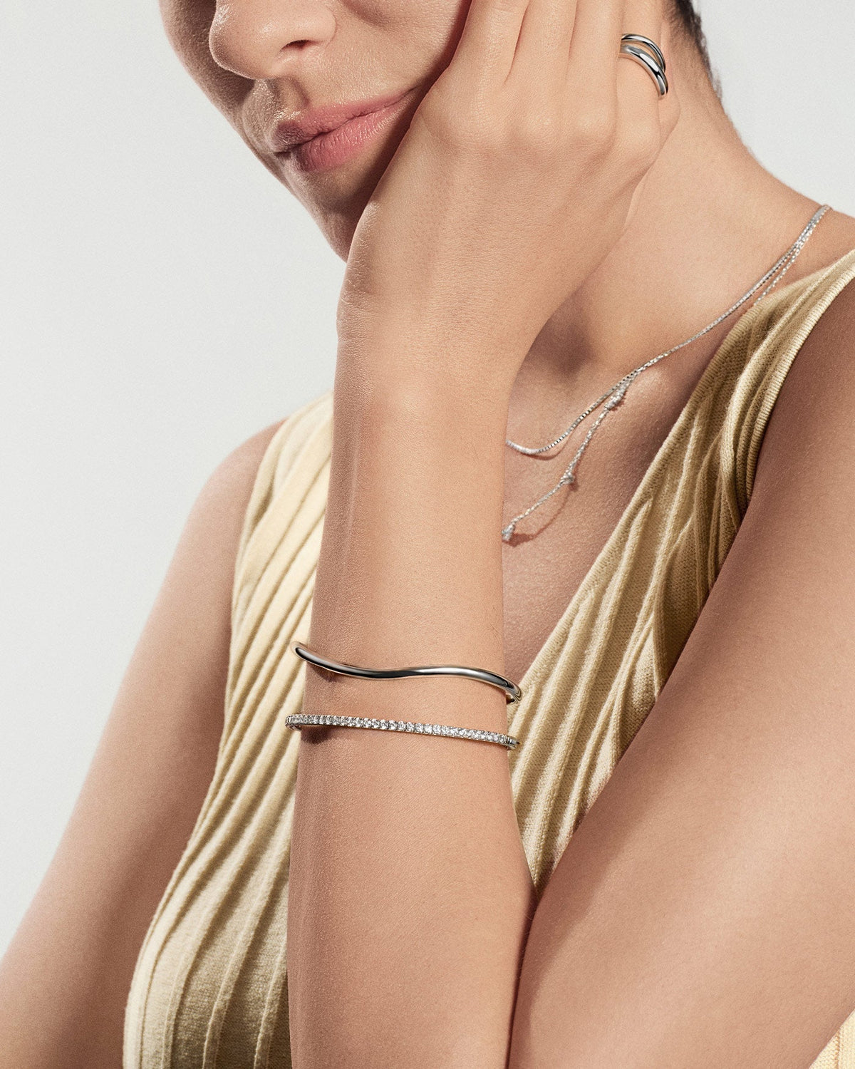 Ania Haie Silver Pave Tennis Bangle