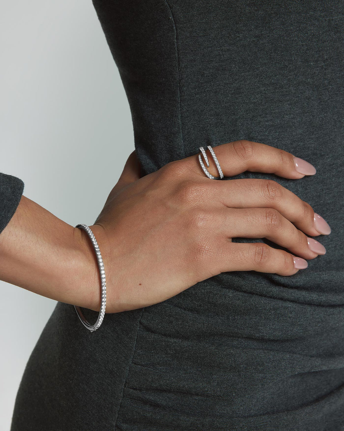Ania Haie Silver Pave Tennis Bangle