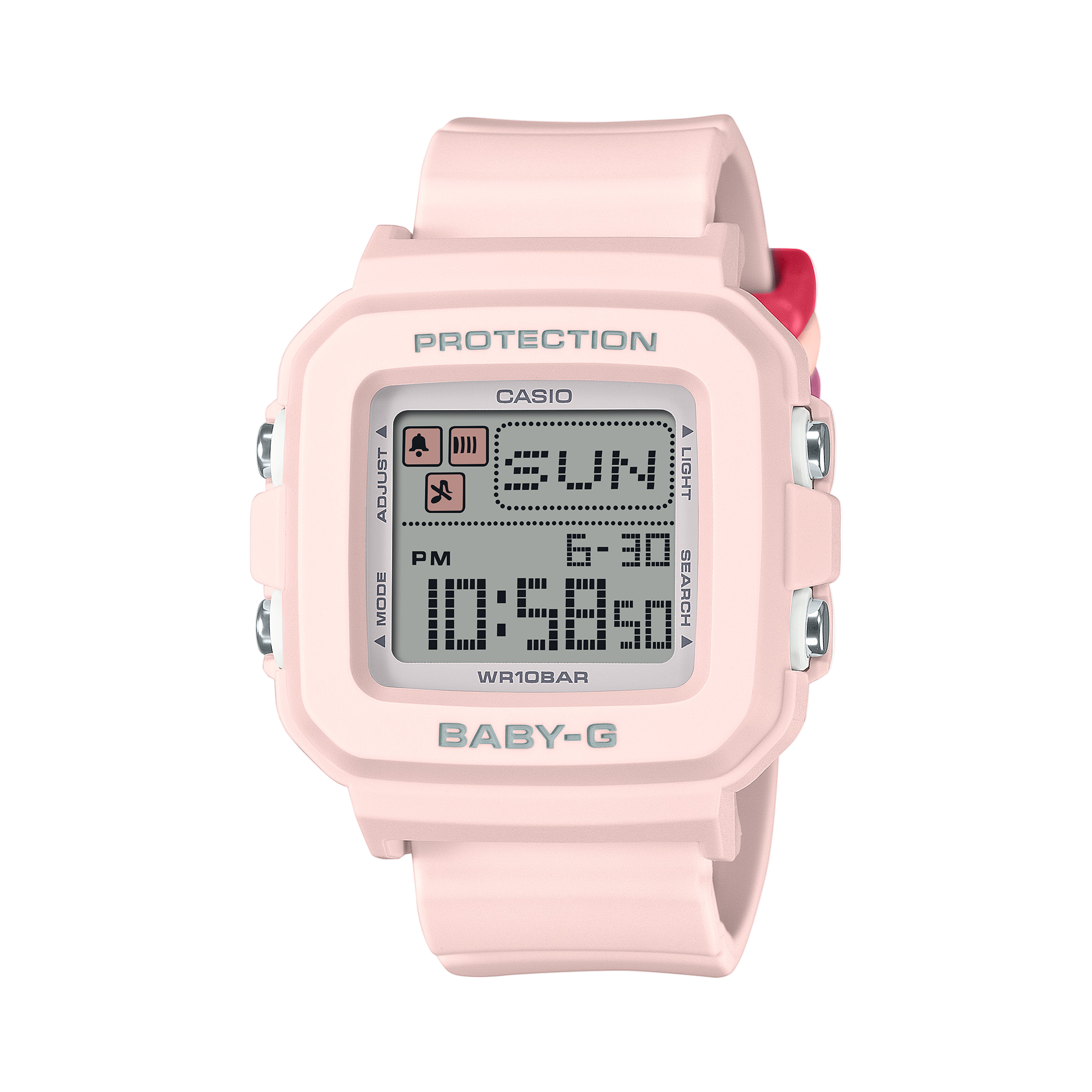 Baby-G Grey Dial Pink Resin Band Watch BGD10L-4D