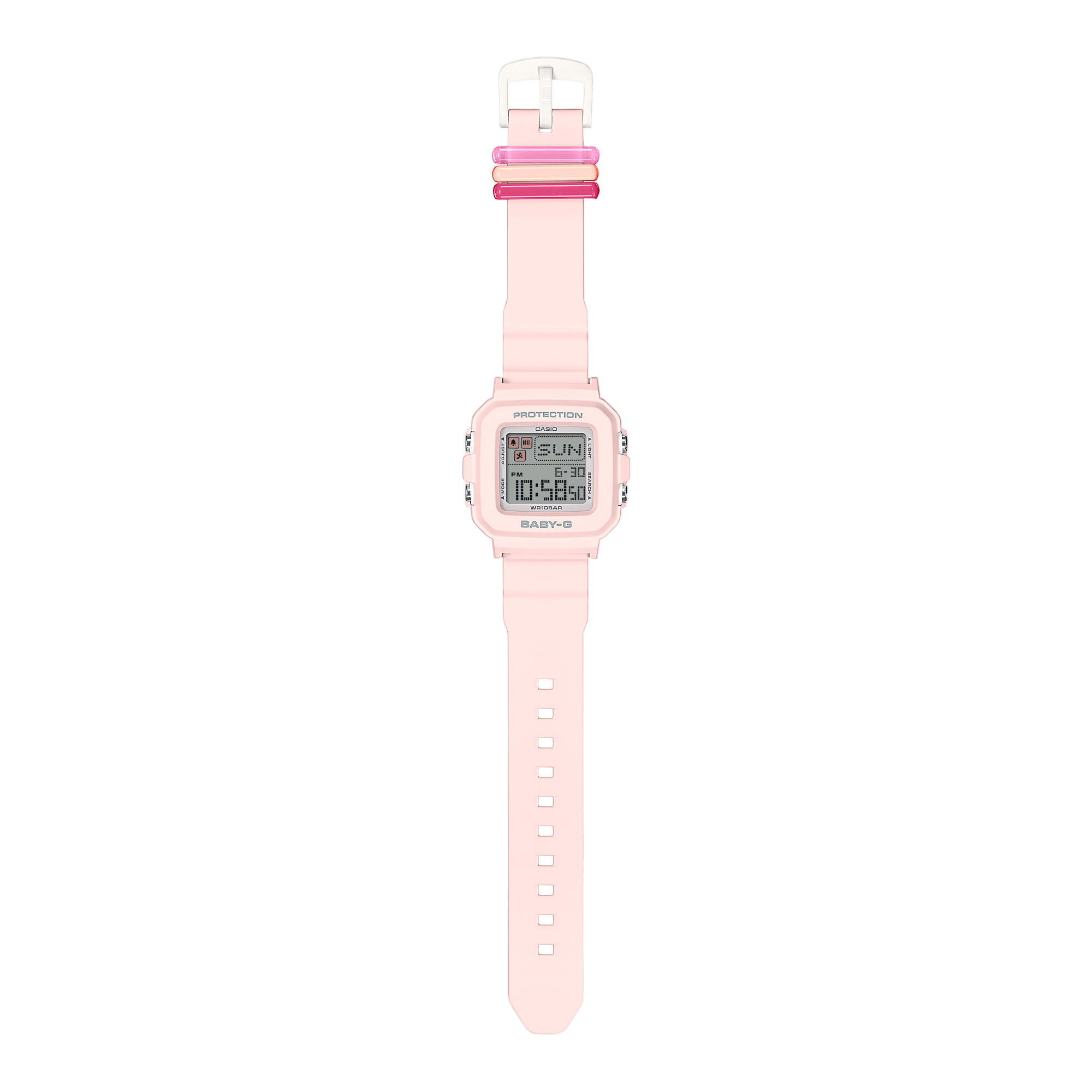 Baby-G Grey Dial Pink Resin Band Watch BGD10L-4D