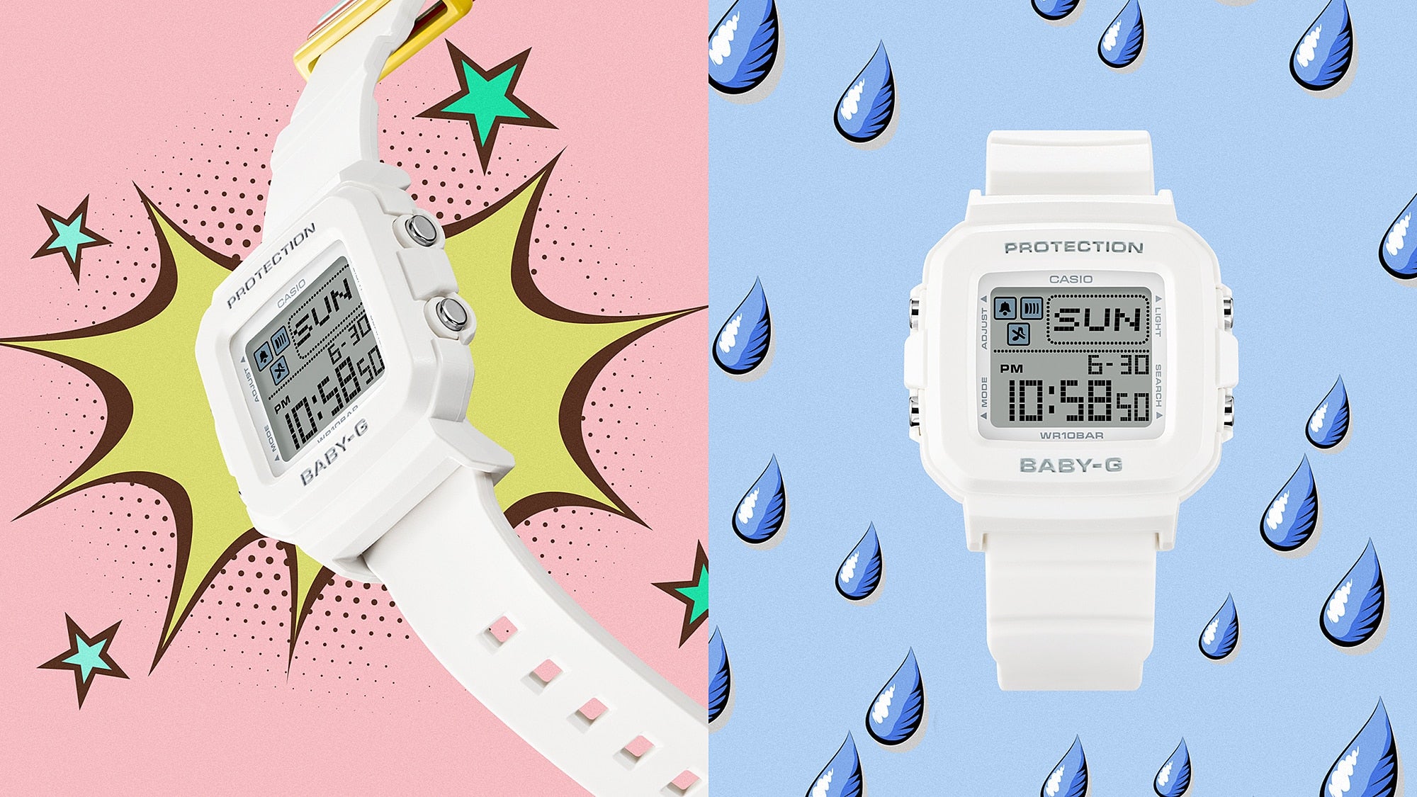 Baby-G Grey Dial Pink Resin Band Watch BGD10L-4D