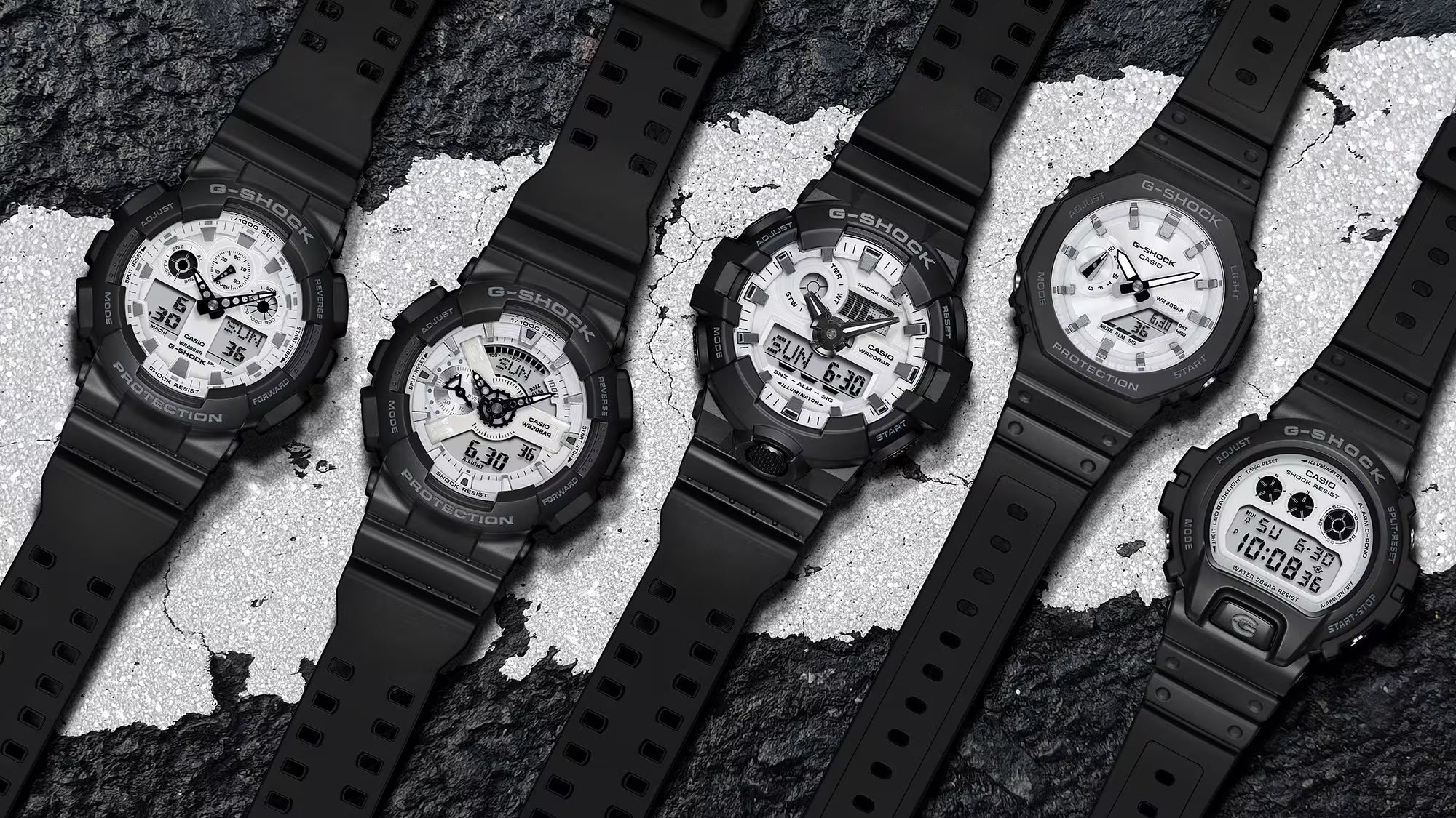 G-Shock Military Black Case and Band White Dial Men's Watch GA100WD-1A