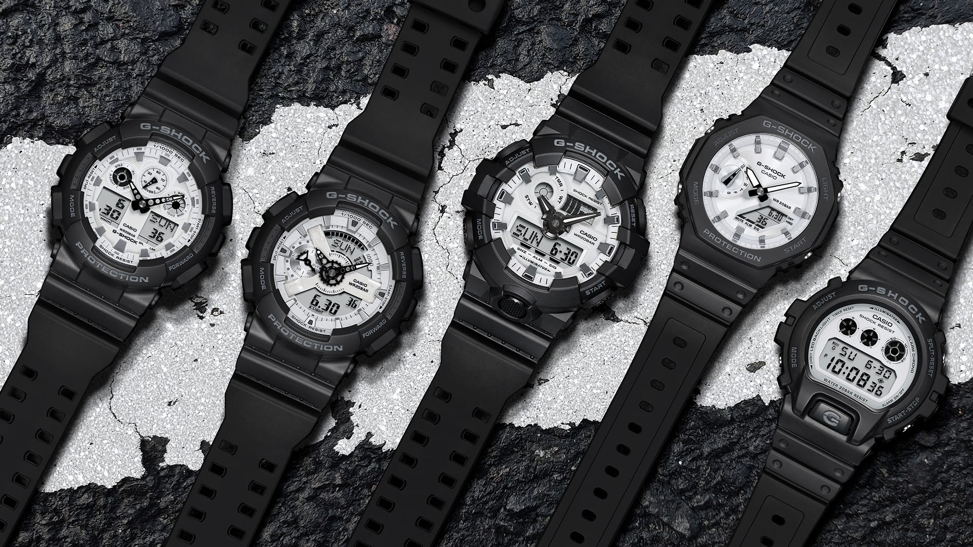 G-Shock Analog Digital White Dial Black Resin Band Watch GA110WD-1A