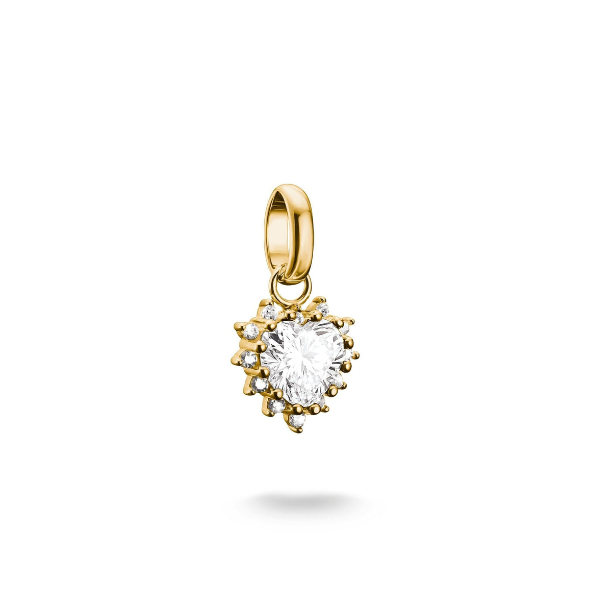Thomas Sabo Gold-Plated Heart Charm with Heart-Cut White Zirconia CCC1279MY CCC1279MY front packshot