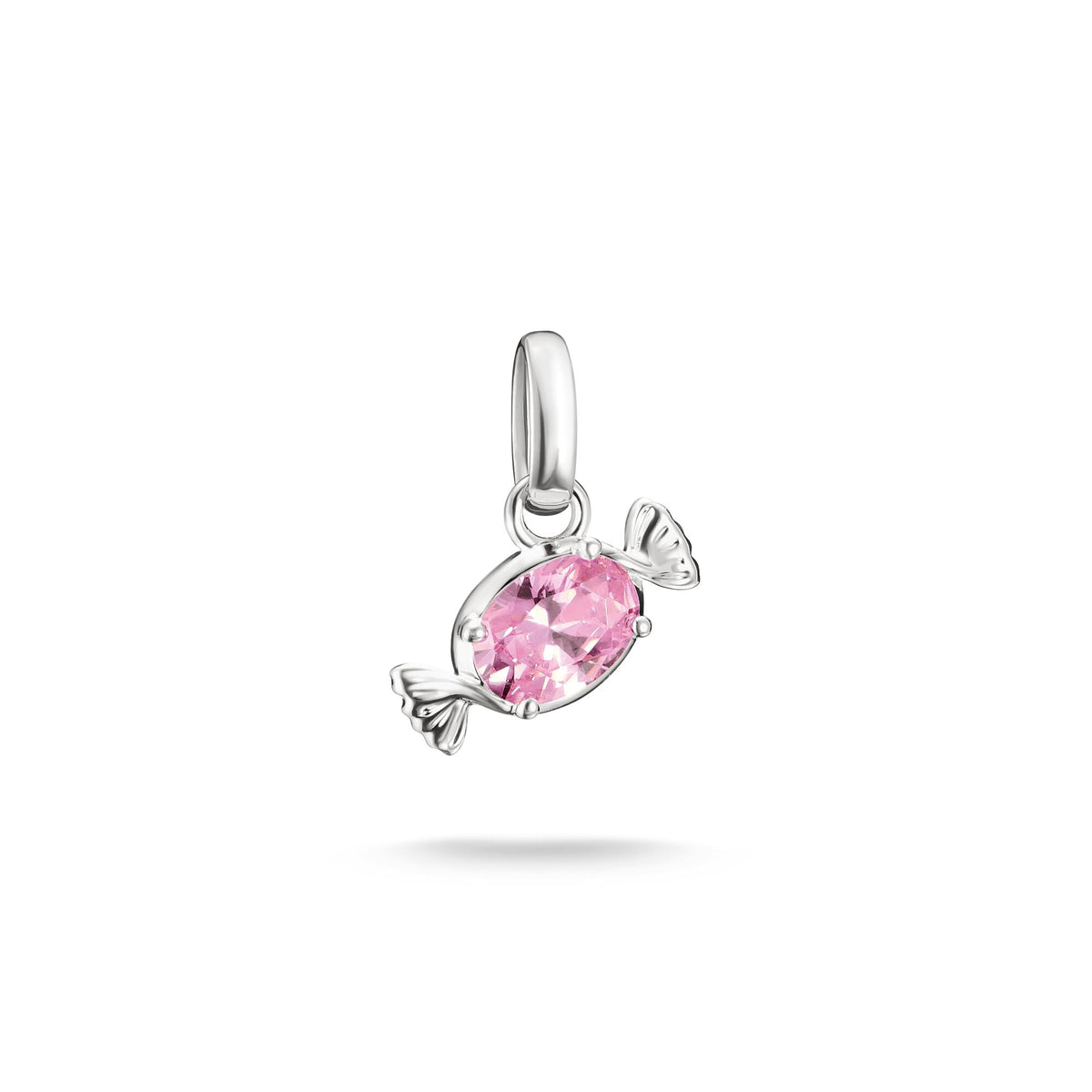 Thomas Sabo Silver-Plated Candy Charm with Pink Zirconia CCC1366M CCC1366M front packshot