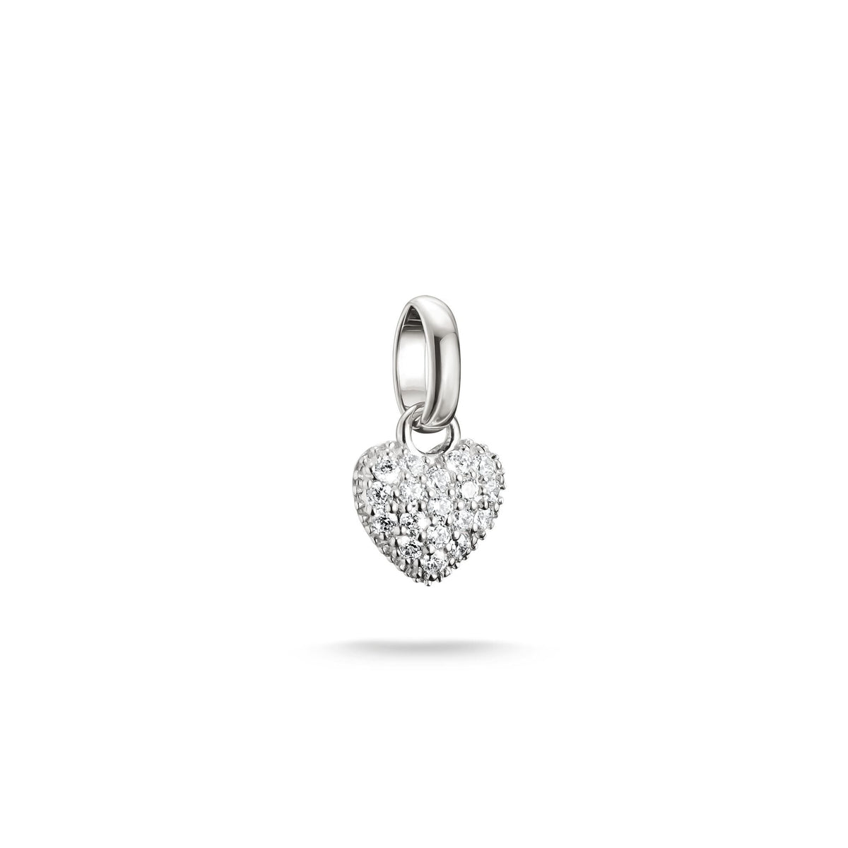 Thomas Sabo Silver-Plated Heart Charm with Prong-Set White Zirconia CCC1370M CCC1370M front packshot