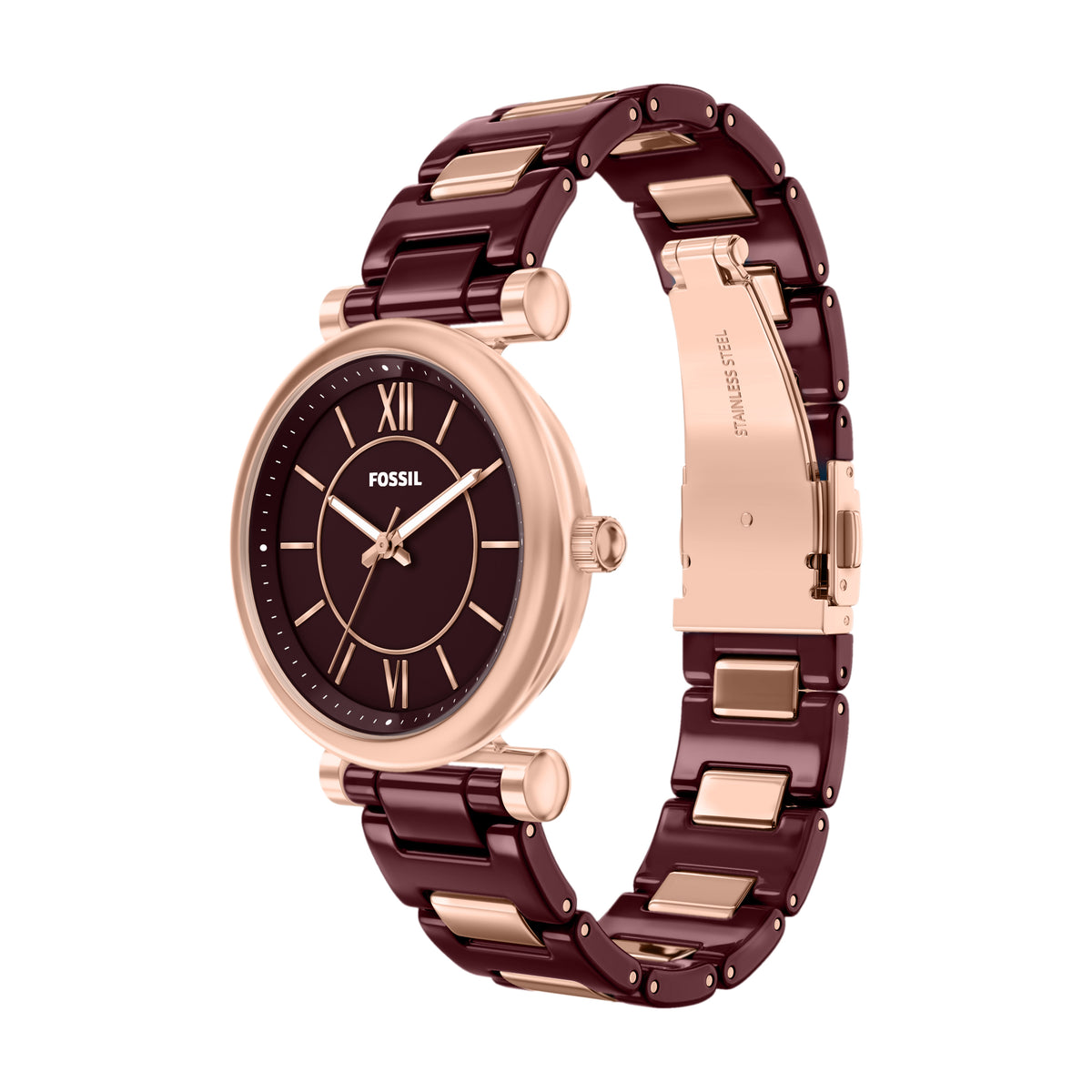 Fossil Carlie Red Ceramic CE1139 angled view