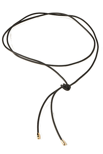 PDPAOLA Dana Leather Bow Necklace