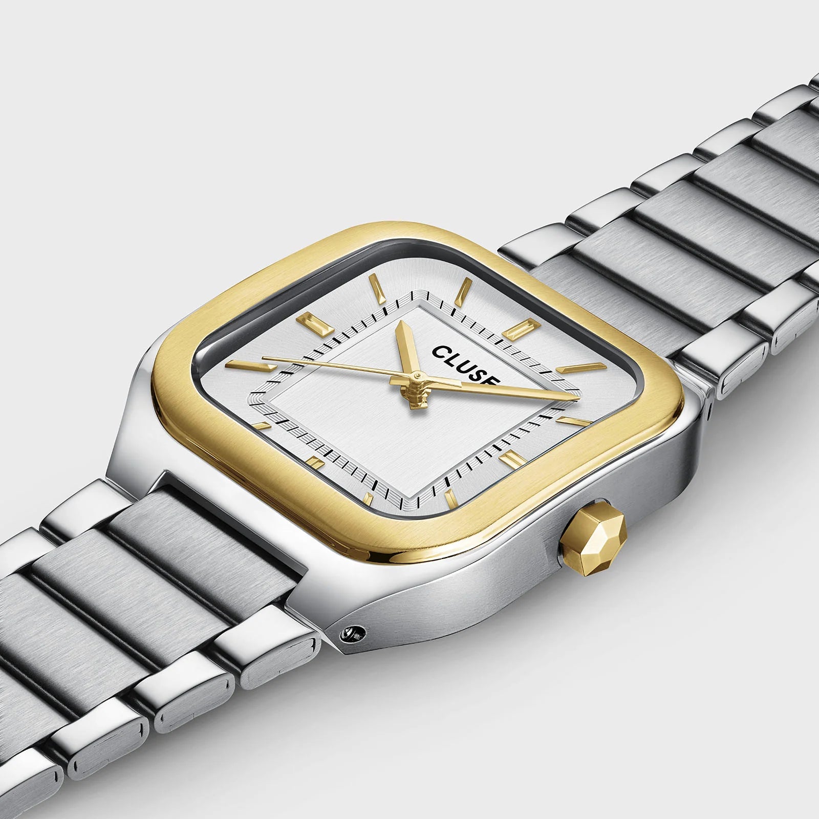 CLUSE Quadrus Stainless Steel Silver Two Tone Men's Watch CW25704