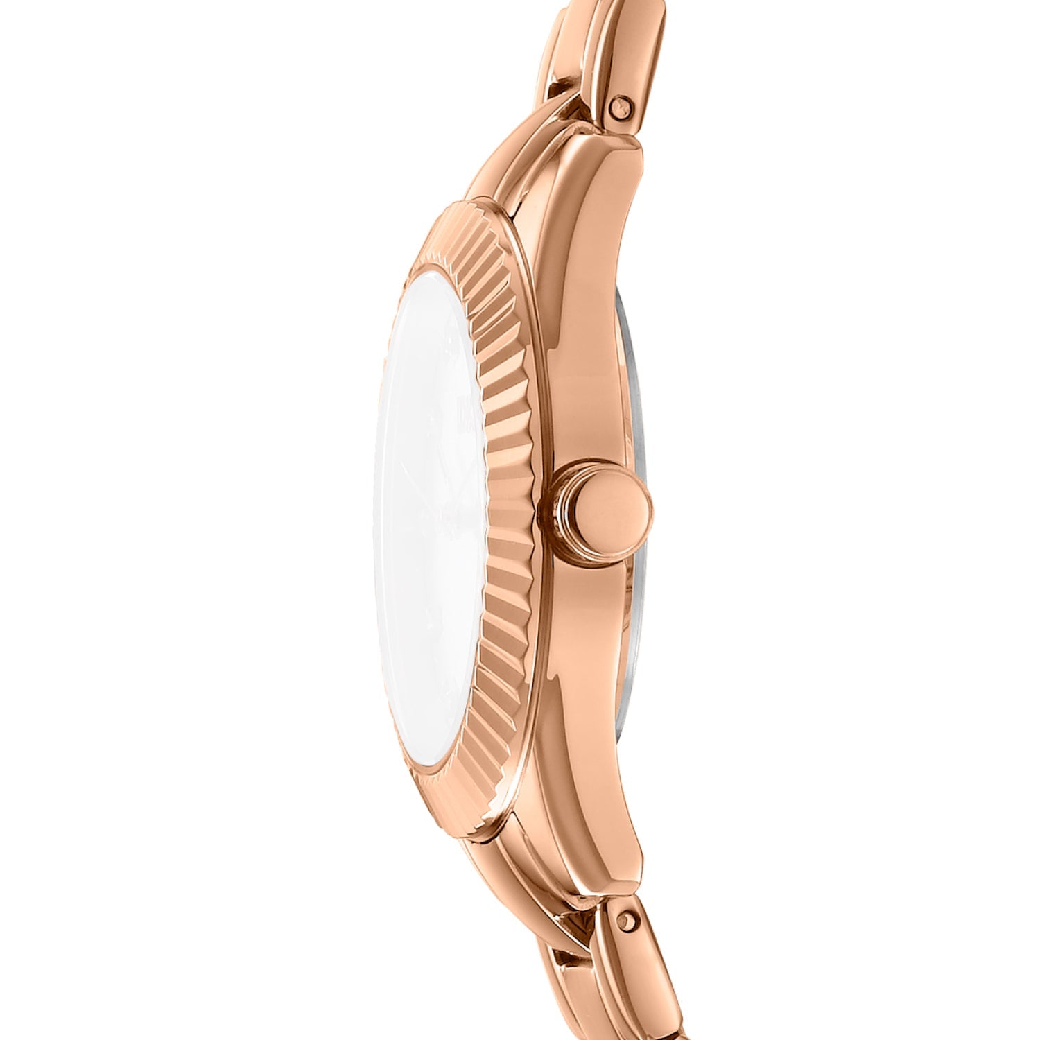 DKNY Rose Gold Stainless Steel 30mm Ladies Watch Silver Dial