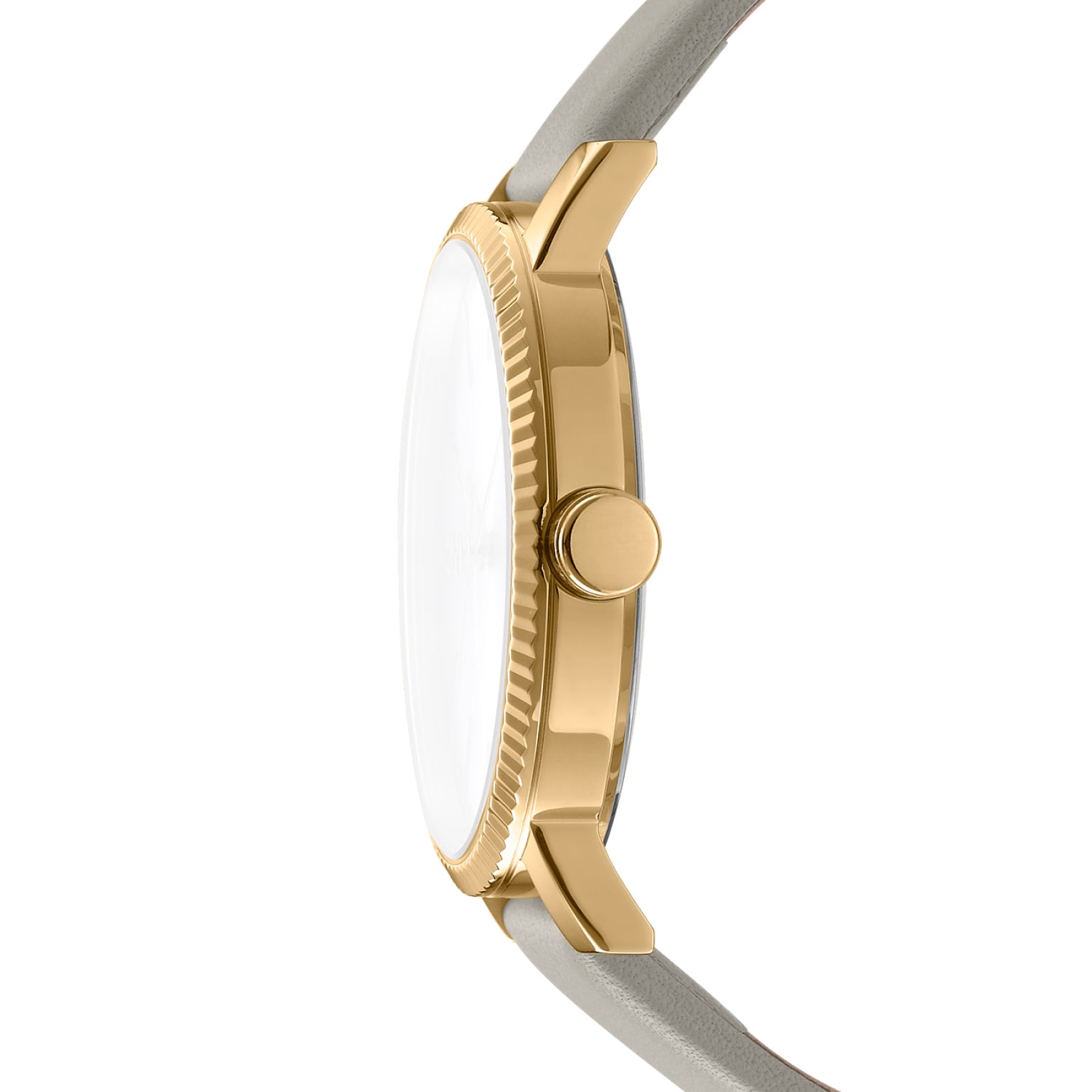 DKNY Soho Maxi Silver Dial Grey Leather Strap Watch DK1L034L0025