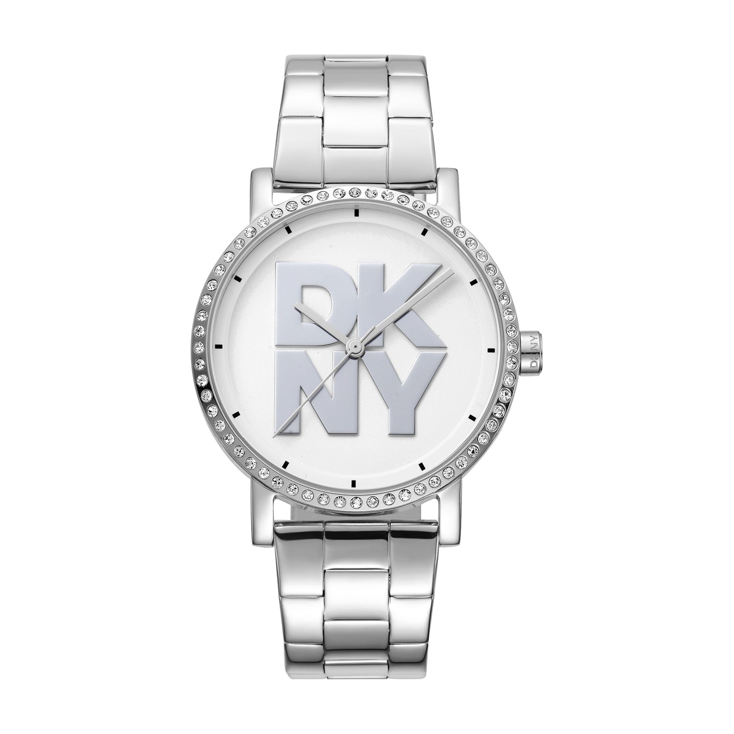 DKNY Soho Logo Silver Dial Stainless Steel Watch DK1L035M0045
