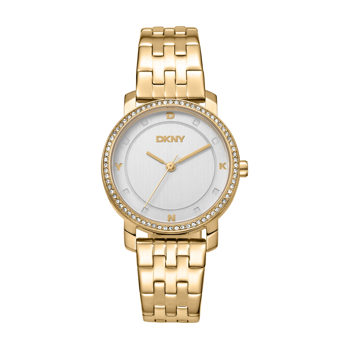 DKNY Astoria Glitz Silver Dial Stainless Steel Watch 