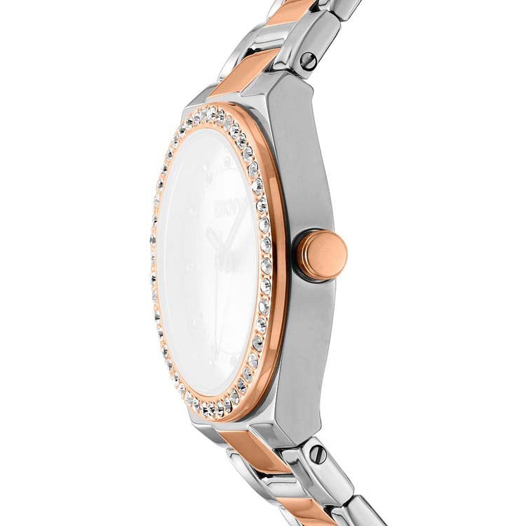 DKNY Two Tone Stainless Steel 30mm Rose Gold Ladies Watch