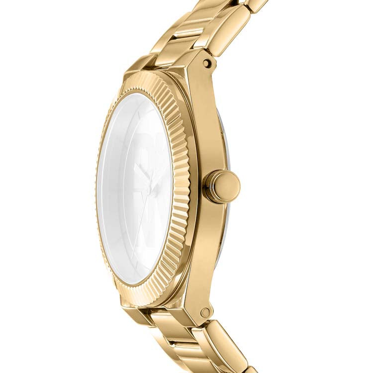 DKNY Gold Stainless Steel 33mm Watch with Champagne Dial Women