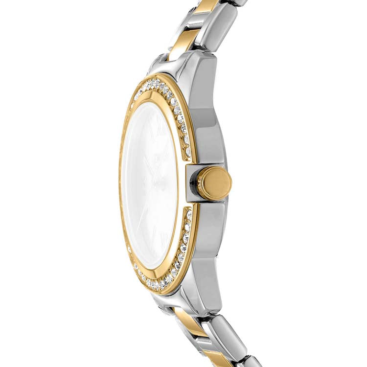 DKNY Two Tone Stainless Steel Green Dial Watch for Women 30mm