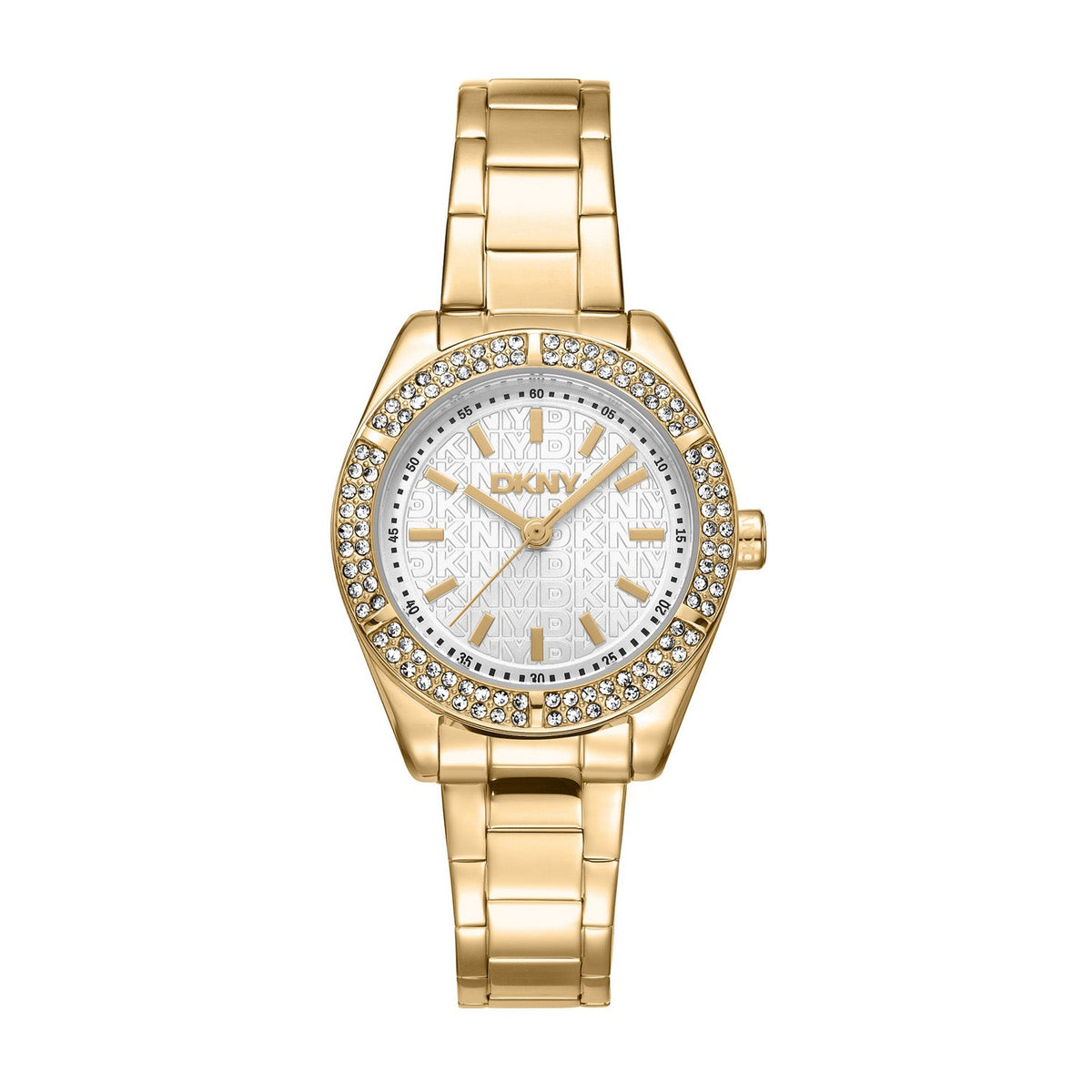 DKNY Evening Gold 30mm Silver Dial Womens Watch DK1L107M0055