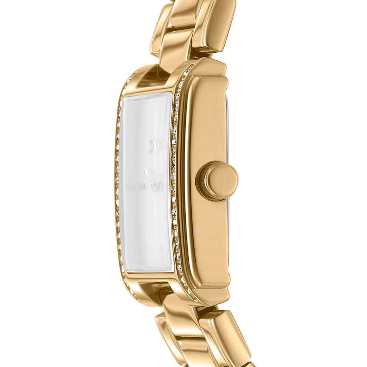 DKNY Gold Stainless Steel Womens Watch Green Dial 23x30mm Luxury