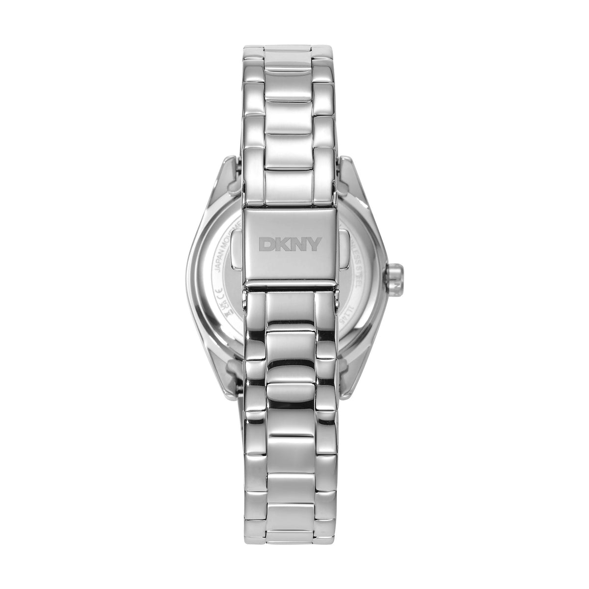 DKNY Logo Silver 28mm Black Dial Womens Watch + Silver Bracelet DK1L145M0045